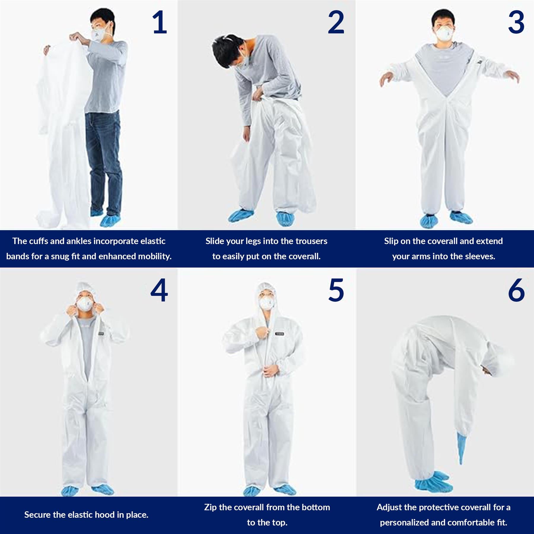 20 x Disposable Paper Suit Protective Overall Coveralls Medium - 120cm / 46" By Dapetz