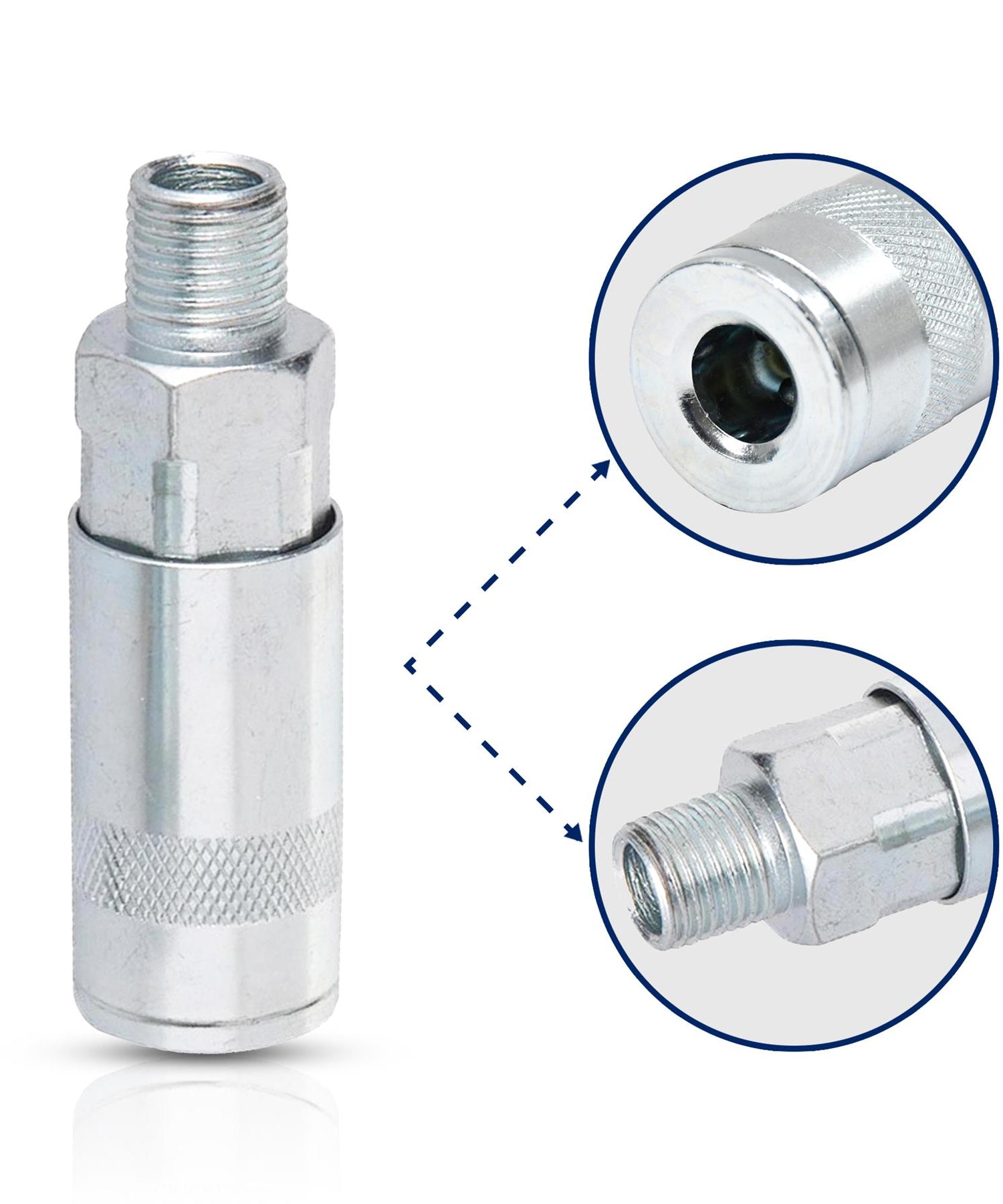 Compressor Euro 6mm 1/4" BSP Air Line Quick Coupler Fitting 2Pk Fittings Male