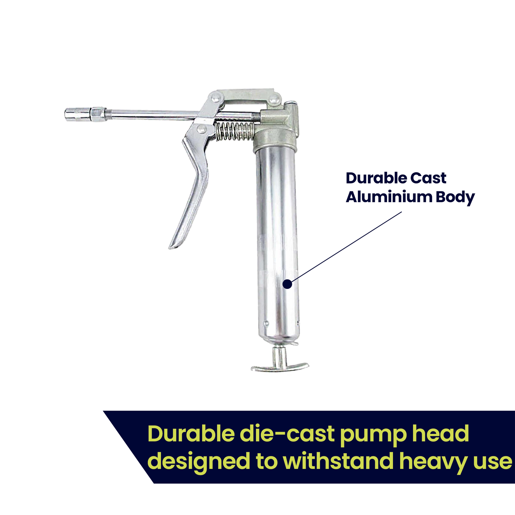 Manual Grease Gun Lever Pistol Grip 120cc Cartridge Type Flexi Hose By Dapetz