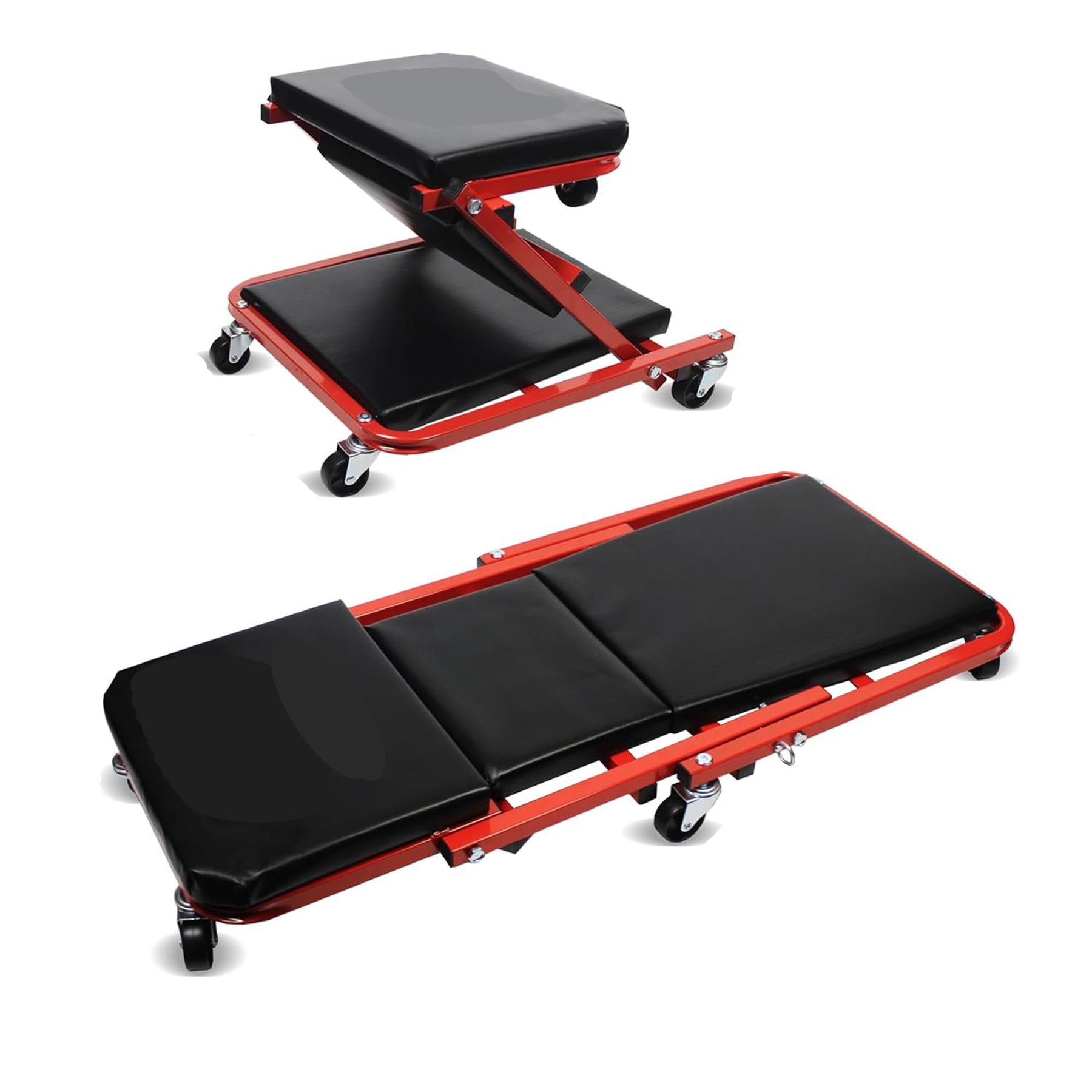 36 in Foldable Z Garage Creeper Mechanic Creeper Stool 450 lbs Capacity 2 in 1