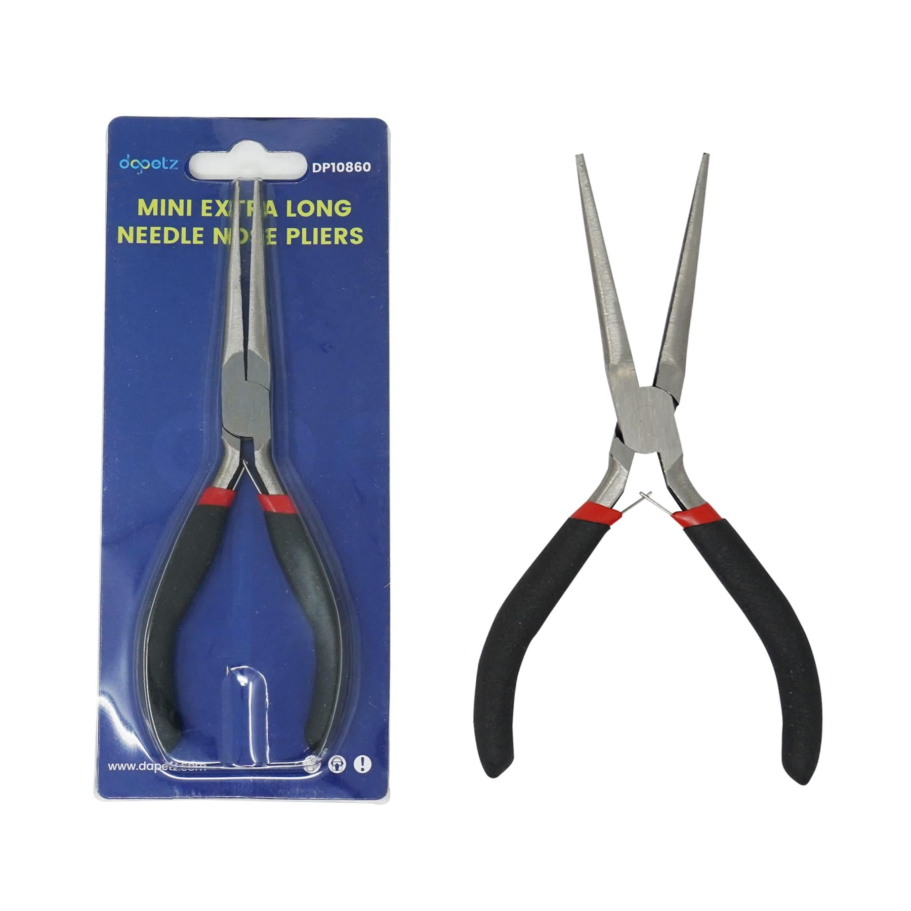 Mini Extra Long 150mm Needle Nose Pliers With Soft Grip Handle Hardened Steel By Dapetz