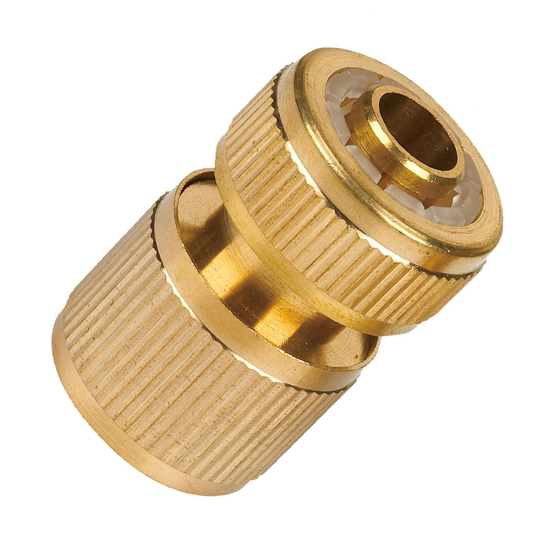 Brass Garden Hose Quick Connector 1/2" Female Pipe Built in Auto Water Stop by Daptez