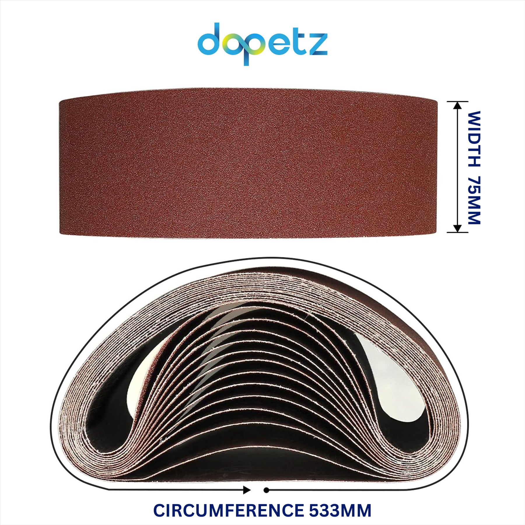 (Pack of 20) Power Tool Sander Sanding Belt 75 x 533mm 120 Grits Coarse – Ideal for DIY Projects by Dapetz