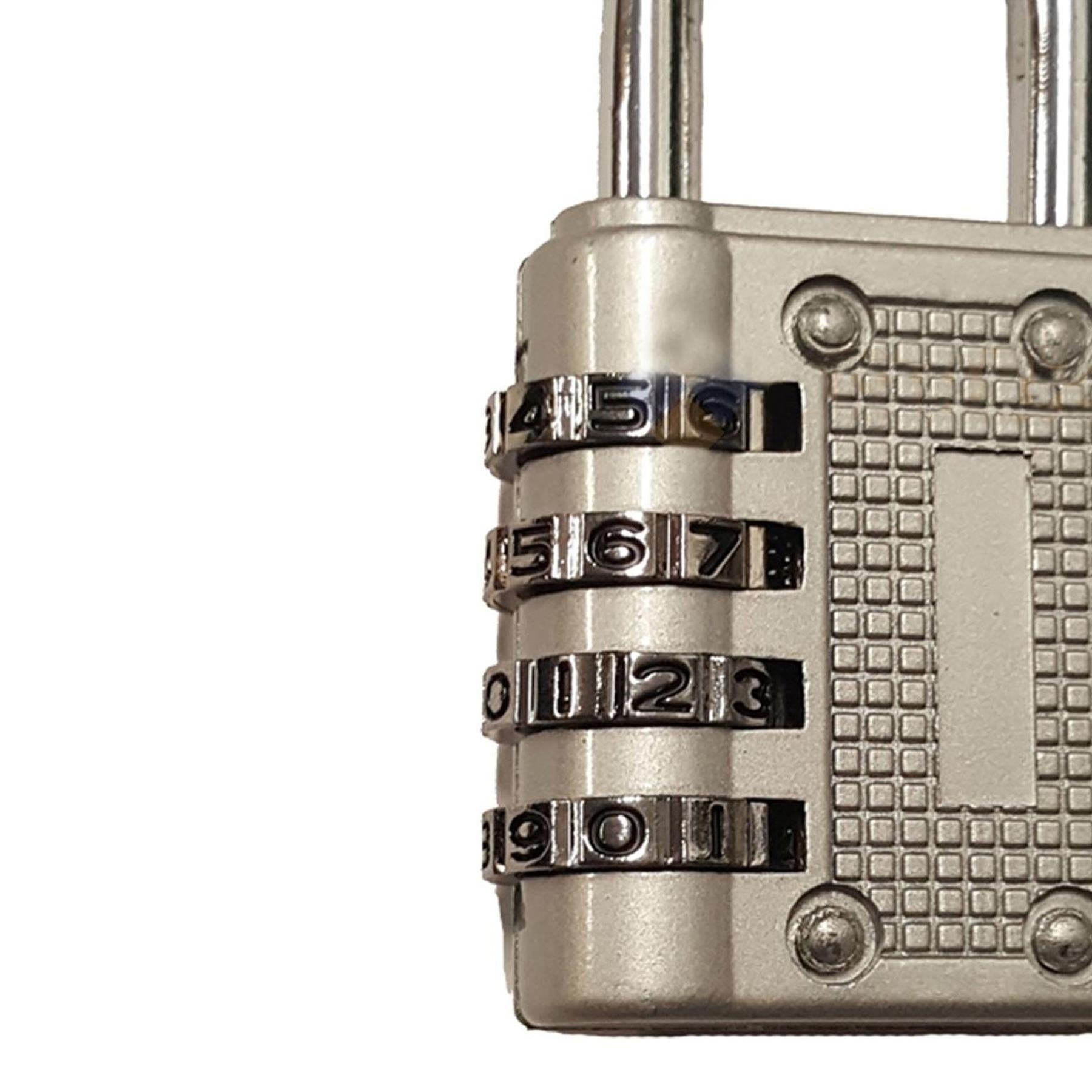 4 Digit Combination Padlock Heavy Duty Outdoor Lock Gym Travel Luggage Locker Grey