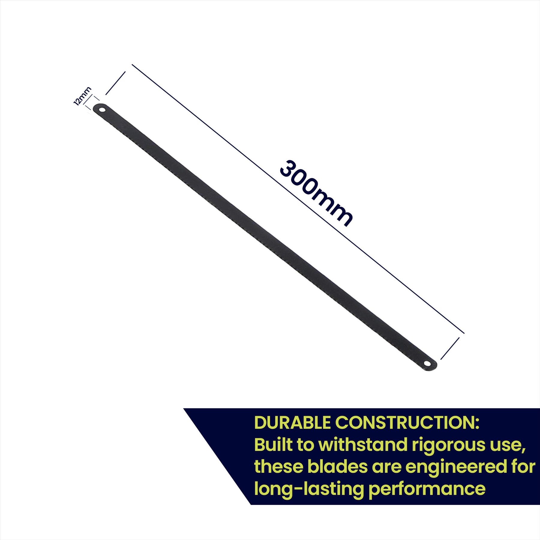 Hacksaw Blade 300mm 12" Heavy Duty Metal Cutting Shatter Proof Bi-Metal 24 TPI By Dapetz