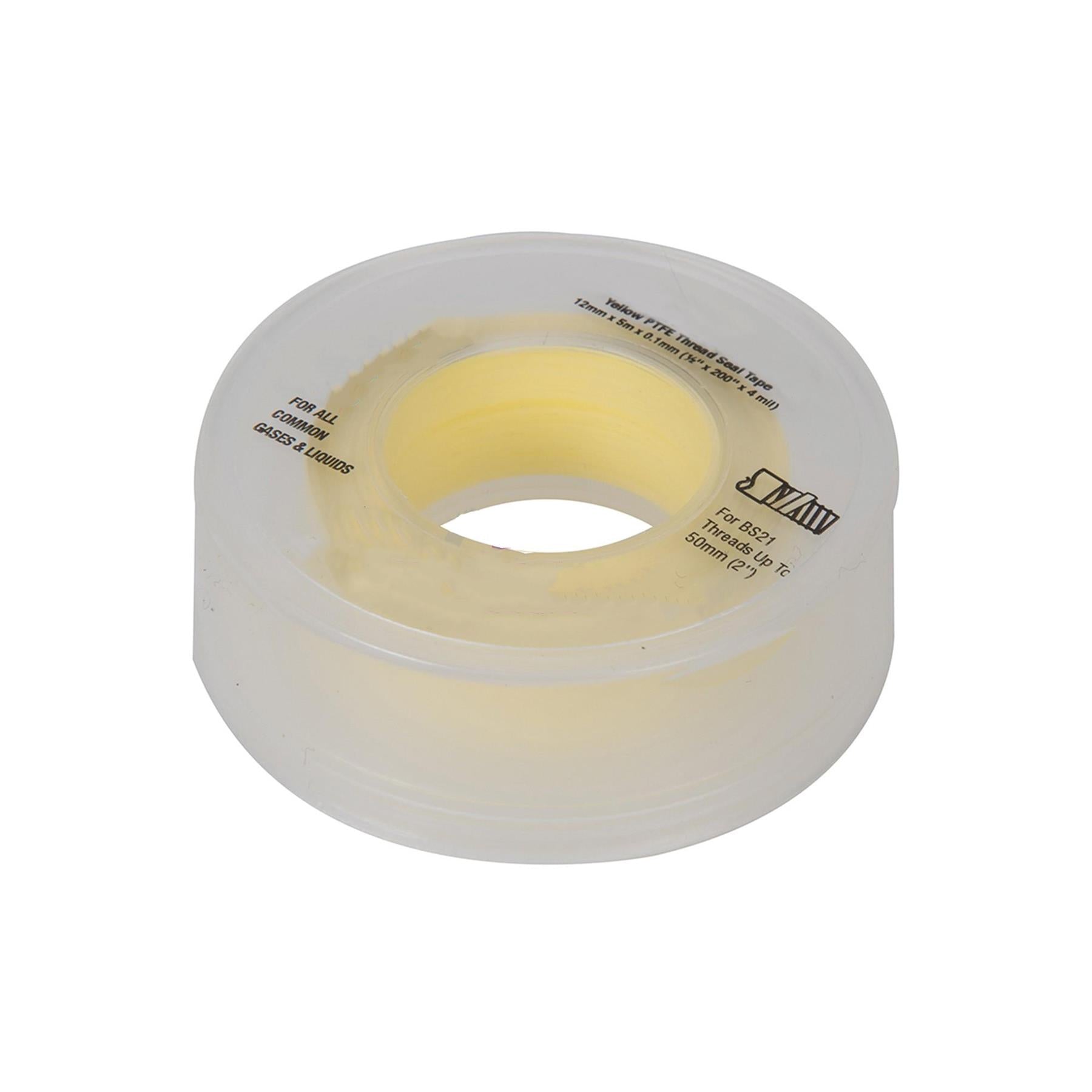 PTFE Gas Thread Seal Tape 12mm x 5m Yellow for LPG, Natural Gas Pck of 2 By Dapetz
