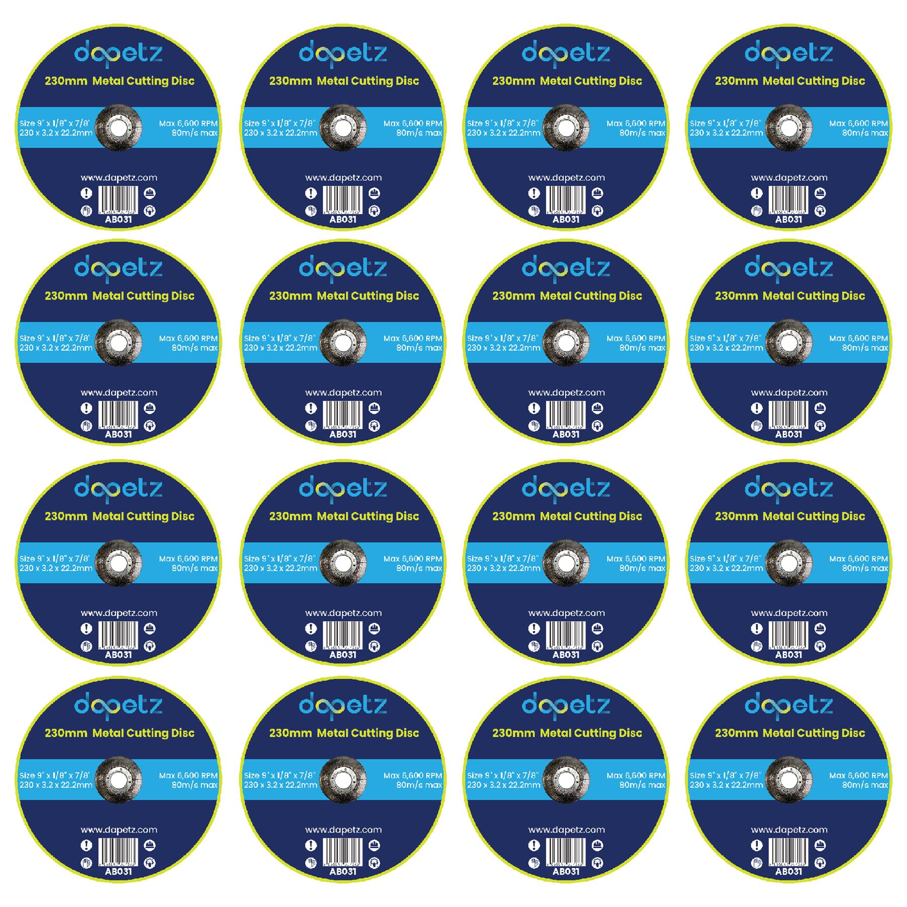 (Pack of 50) Ultra-Thin Metal Cutting Discs | Steel 230mm & Stainless-Steel Blades for Angle Grinders by Dapetz