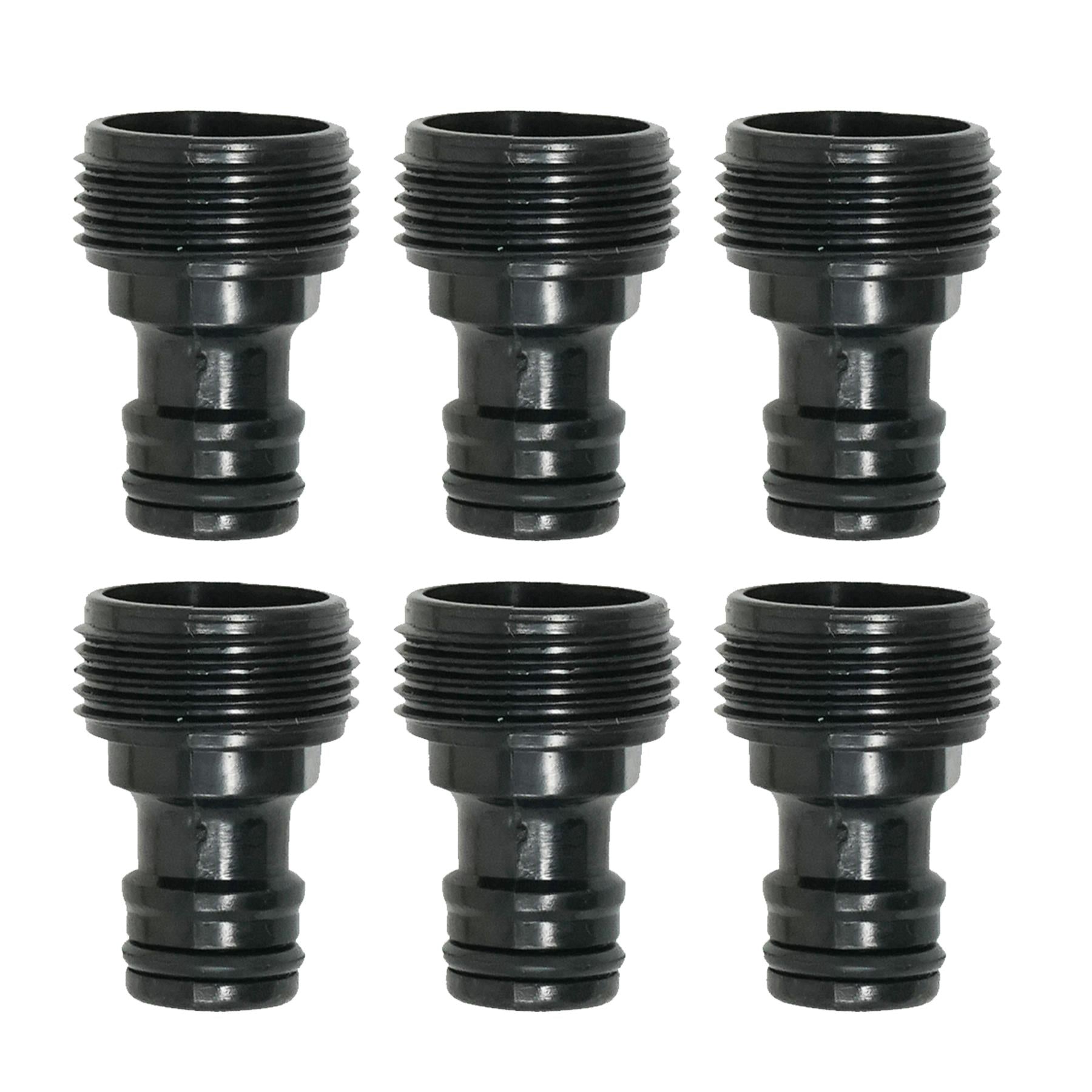 Tap Adaptor Male 3/4" Garden Water Tap Hose Pipe Connector Screw BSP Fitting 6 Pc By Dapetz