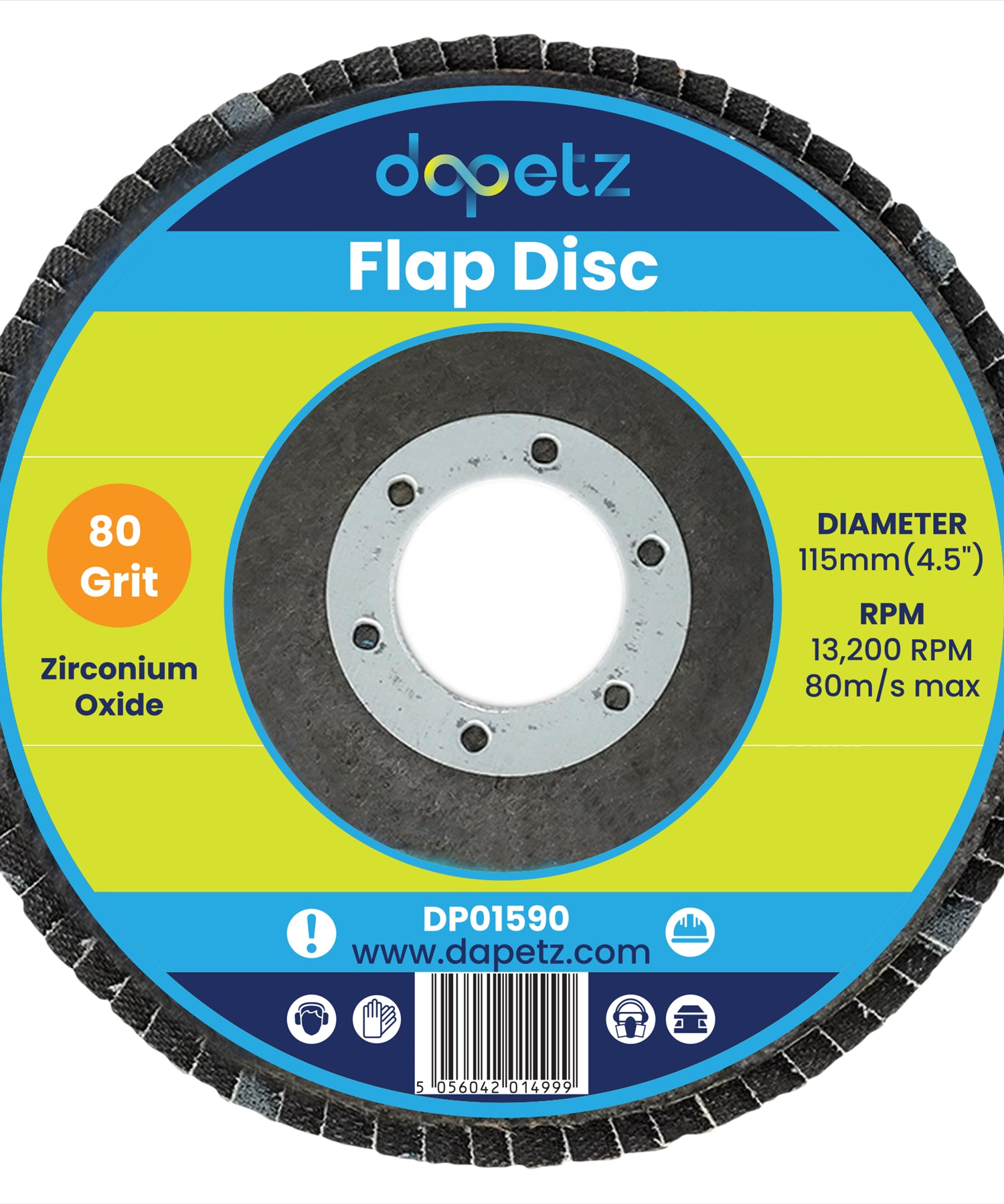 10 X Flap Grinding Sanding Discs 115mm 4.5" 40 60 80 Grit Angle Wheel Zirconium by Dapetz