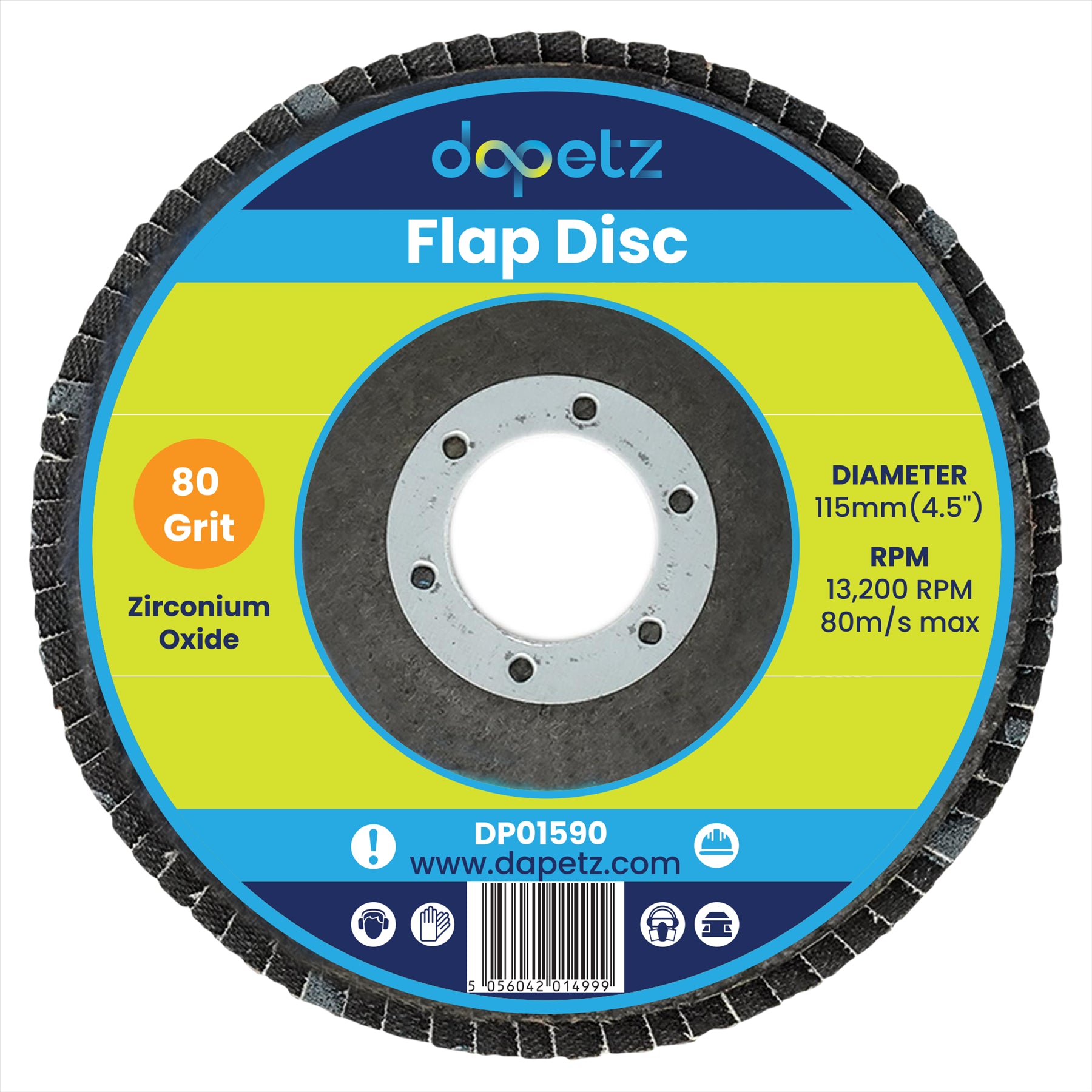 10 X Flap Grinding Sanding Discs 115mm 4.5" 40 60 80 Grit Angle Wheel Zirconium by Dapetz
