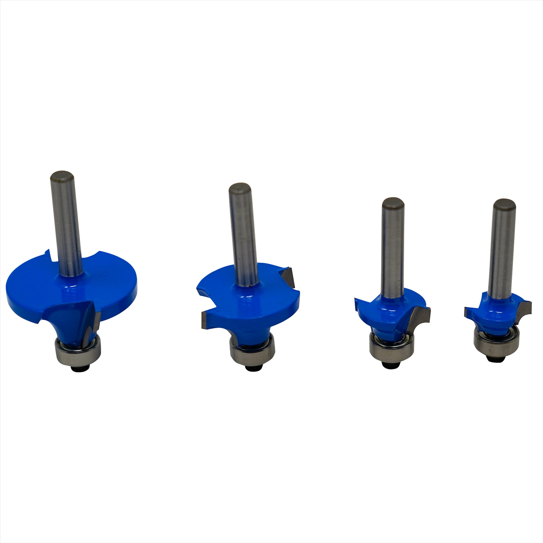 1/4" Shank Round Over Router Bit Set – 4Pc Woodworking Cutter