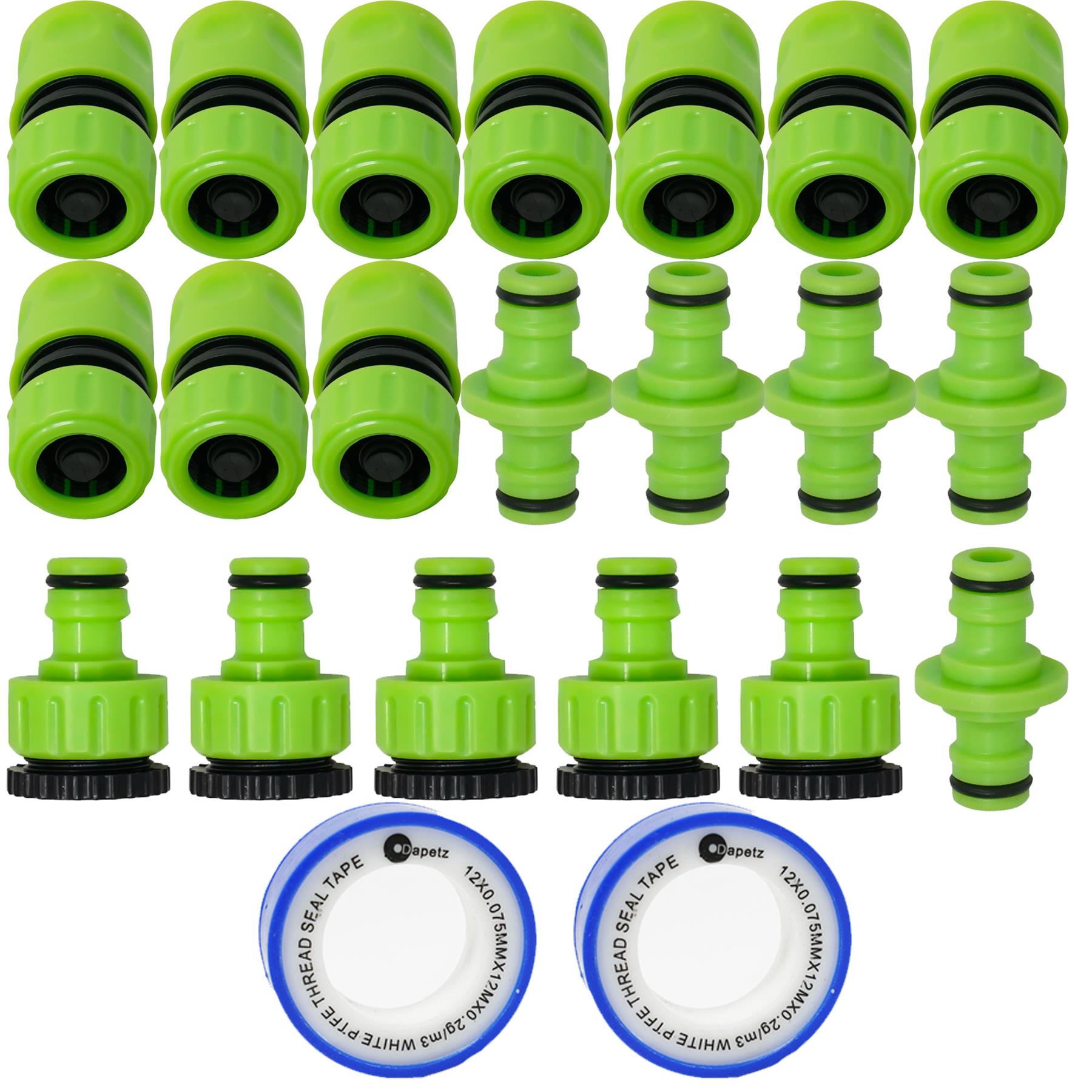 22PCs Hose Pipe Connectors Sets Water Watering Garden Tap Connector Fitting
