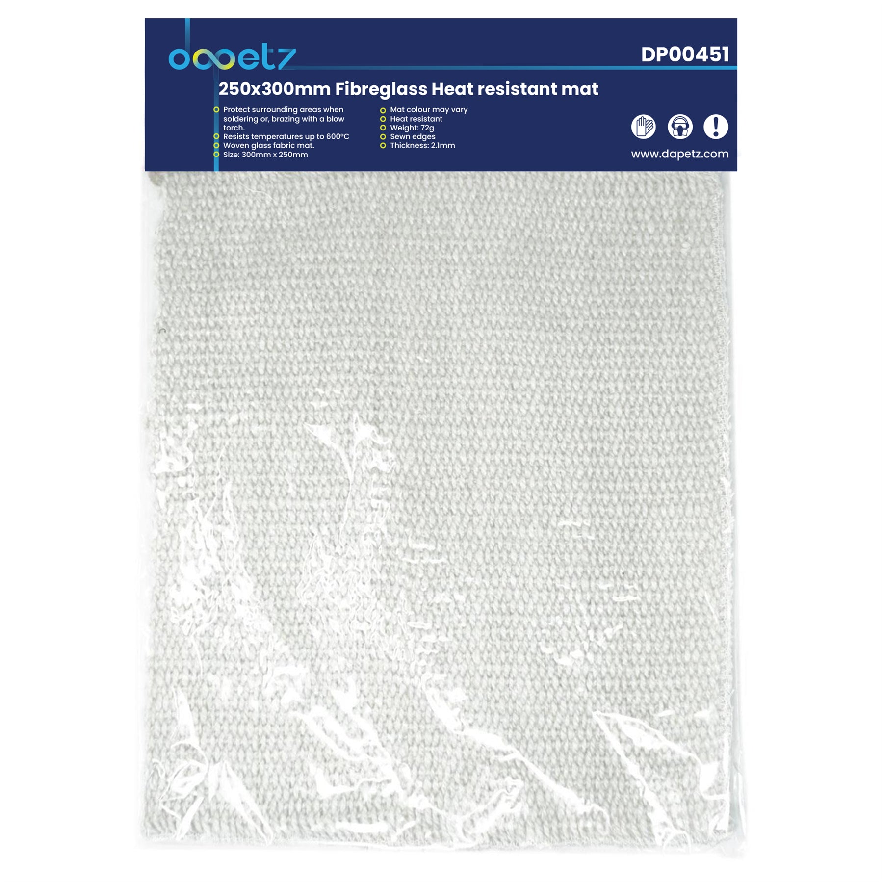 Dapetz Plumbers Soldering Mat, Heat Resistant & Flame Retardant Brazing Pad 300mm x 250mm
