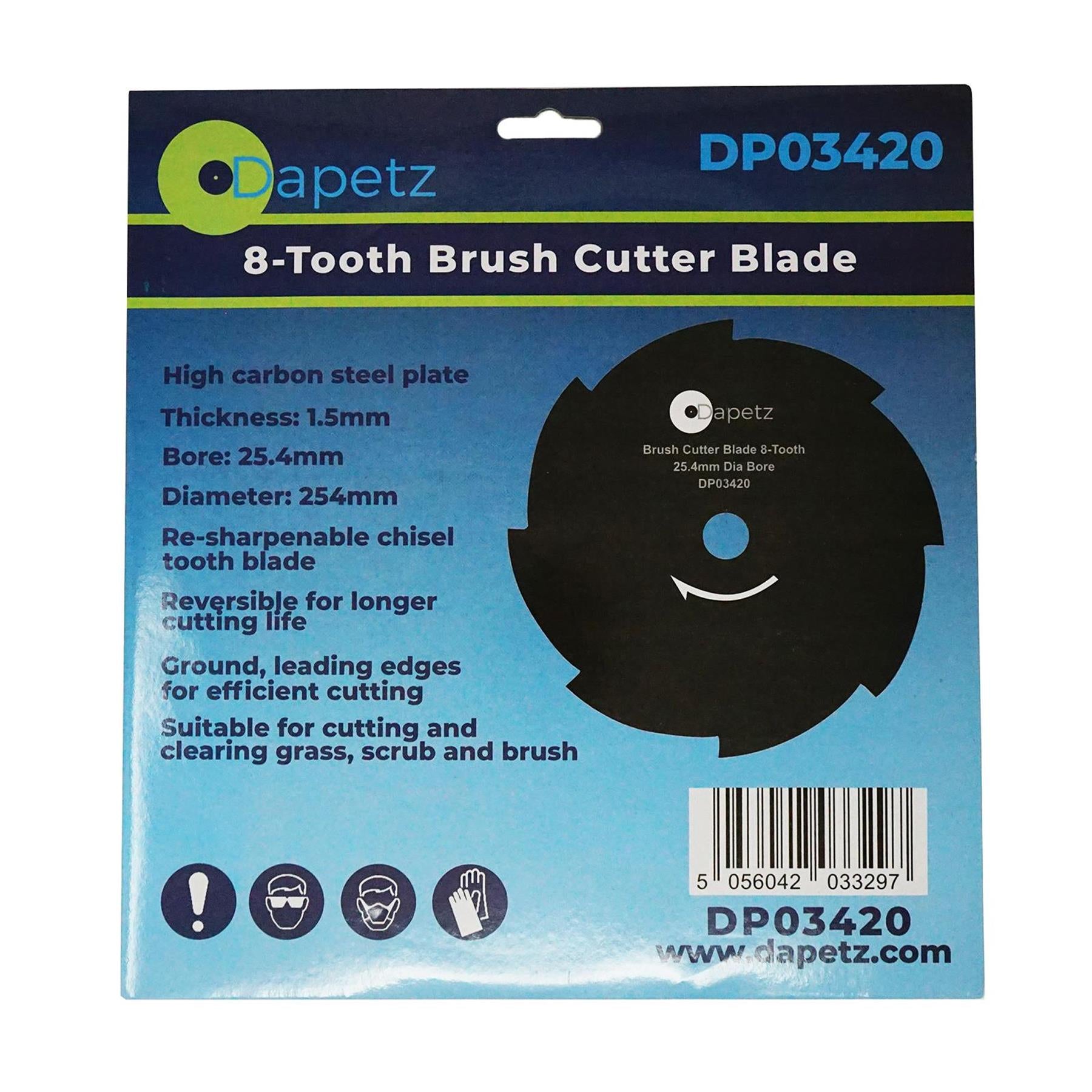 Cutter Blade Brush Tooth  25.4mm (1") Bore Strimmer 8 Dapetz