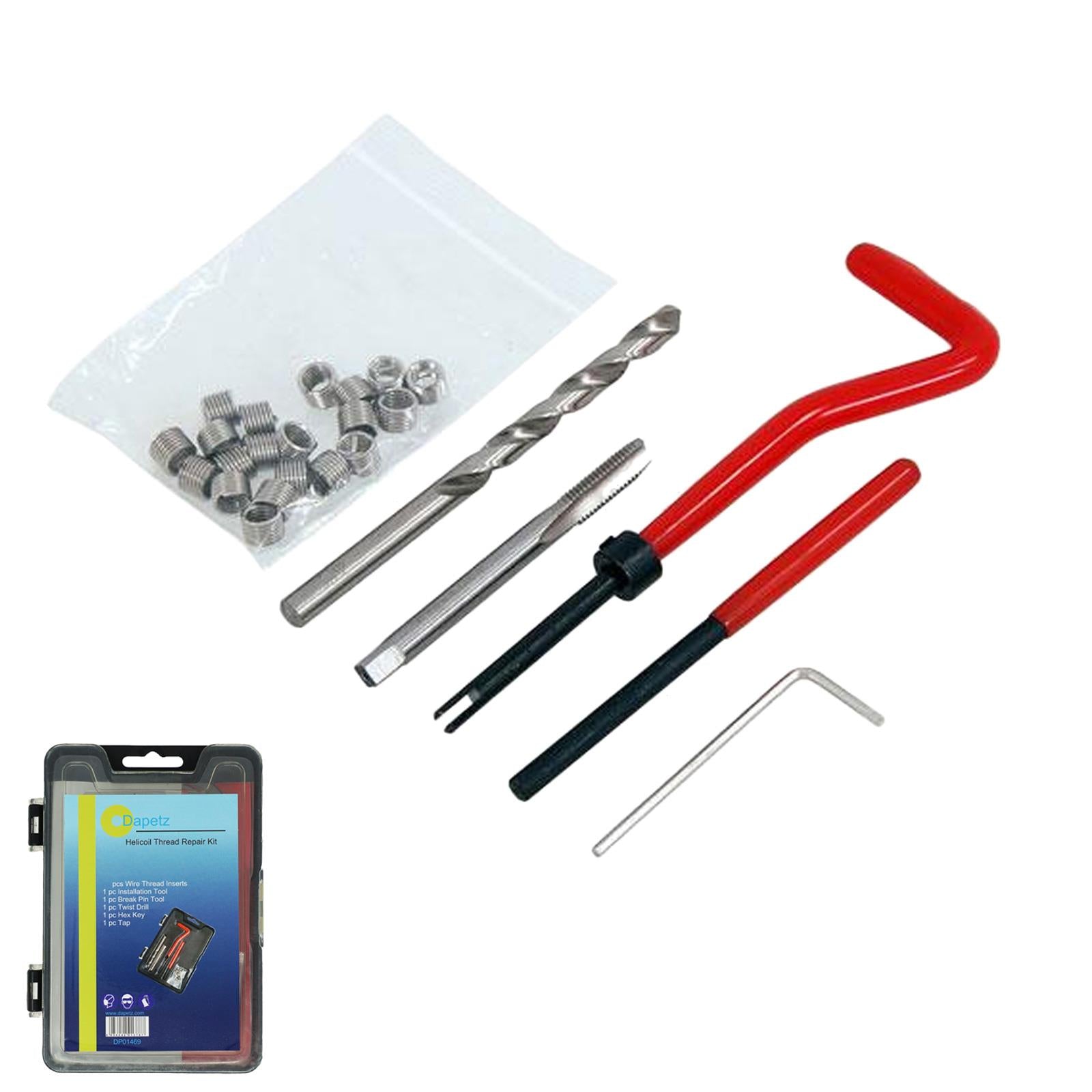 (Pack of 25) Helicoil Thread Repair Tool Kit M6 x 1.0 x 8.0mm | Garage & Automotive by Dapetz