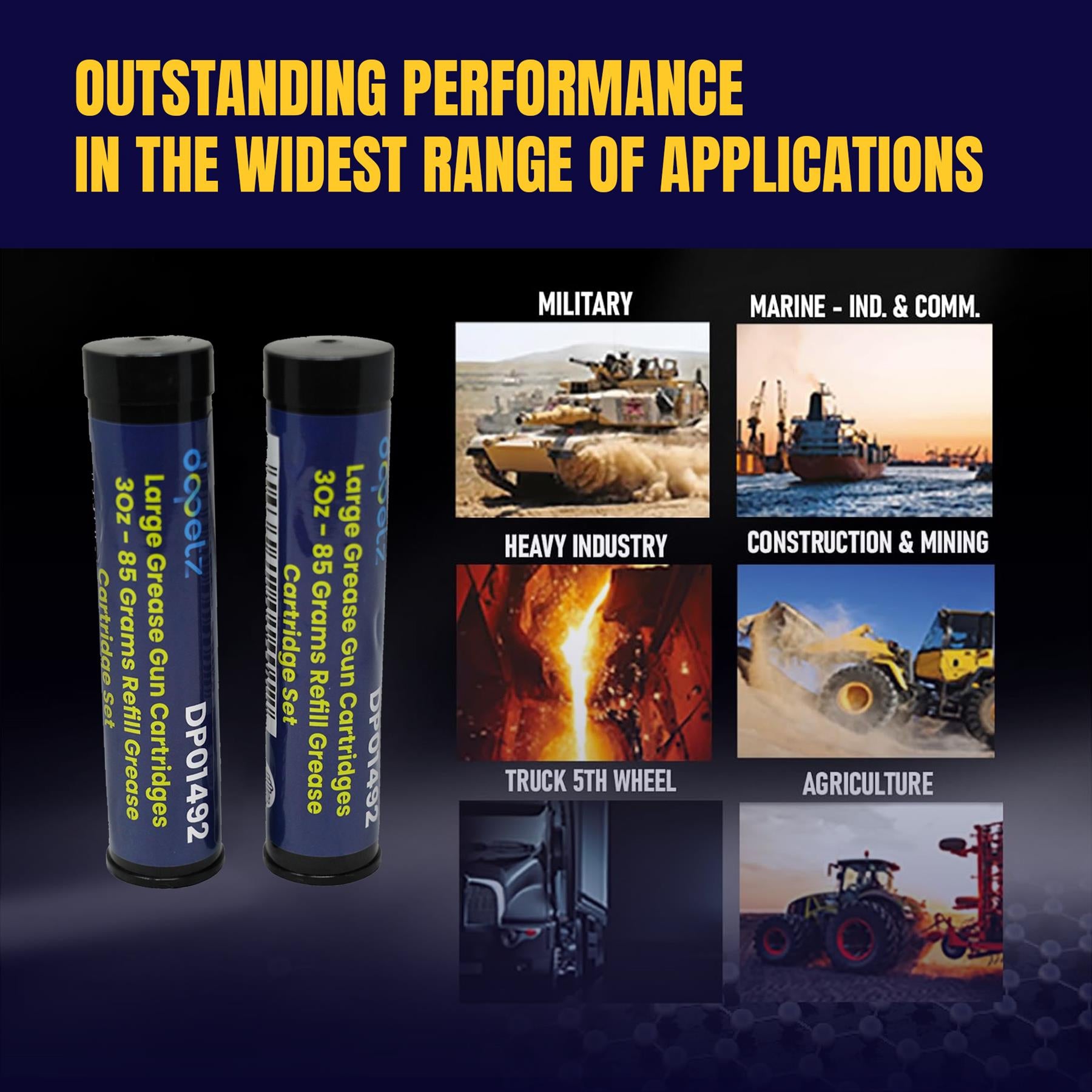 2x 3oz Grease Gun Cartridge Grease Cartridges For Pistol Grip Grease Gun By Dapetz