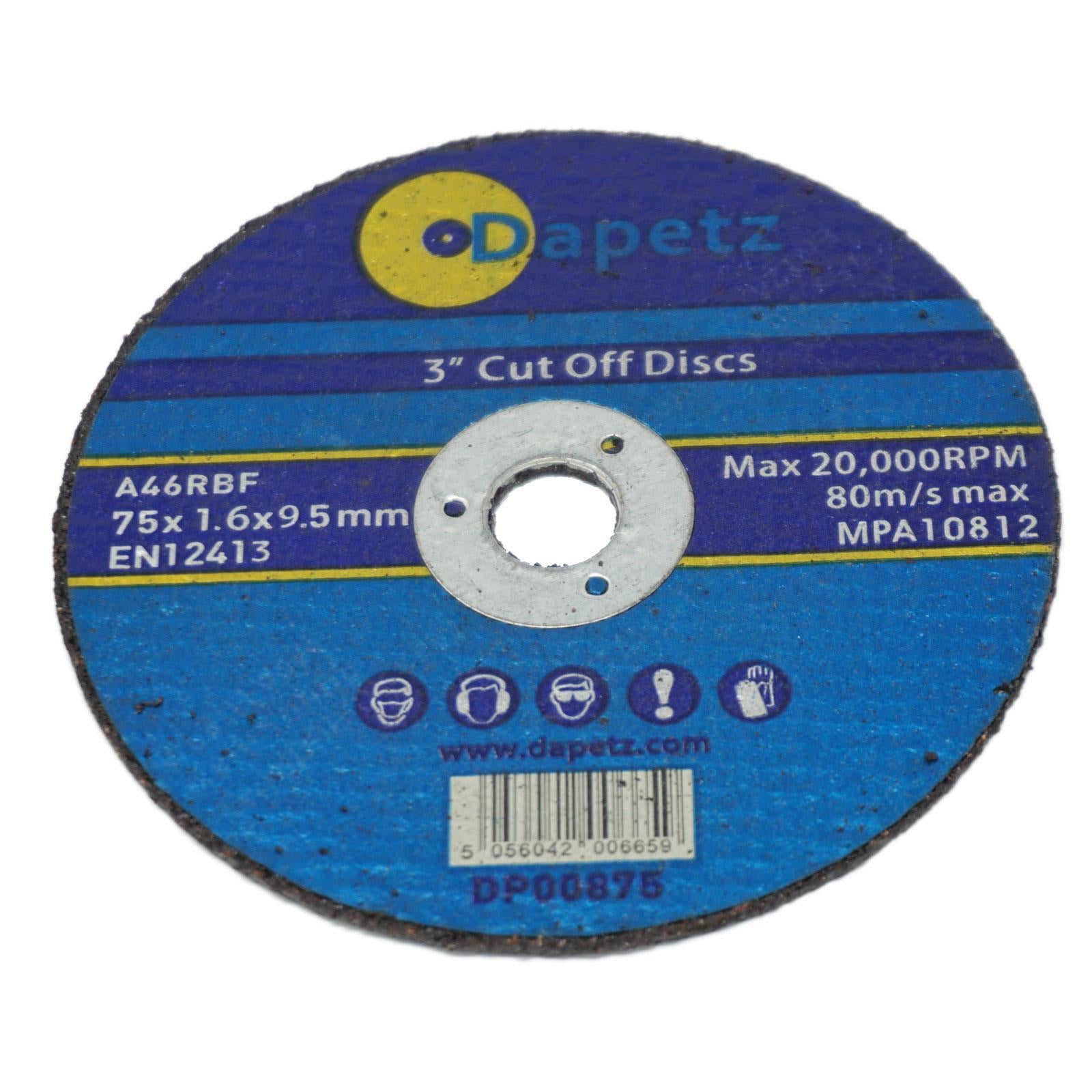 20 Pack 75mm X 1.6mm Metal Cutting Cut Off Discs 9.5mm Bore High Quality