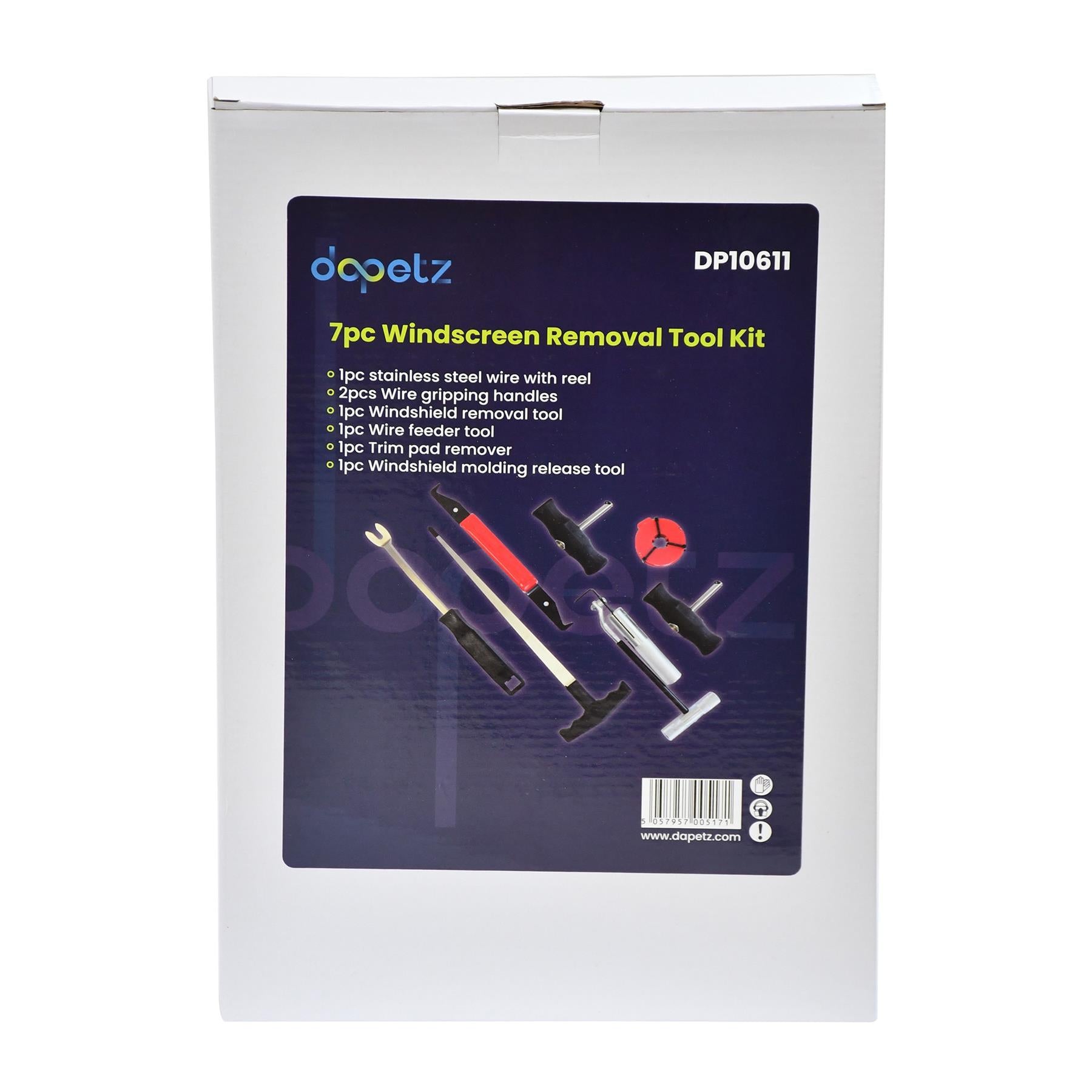 7pc Windscreen Glass Removal Set Car Van Windshield Kit Garage Hand Tool