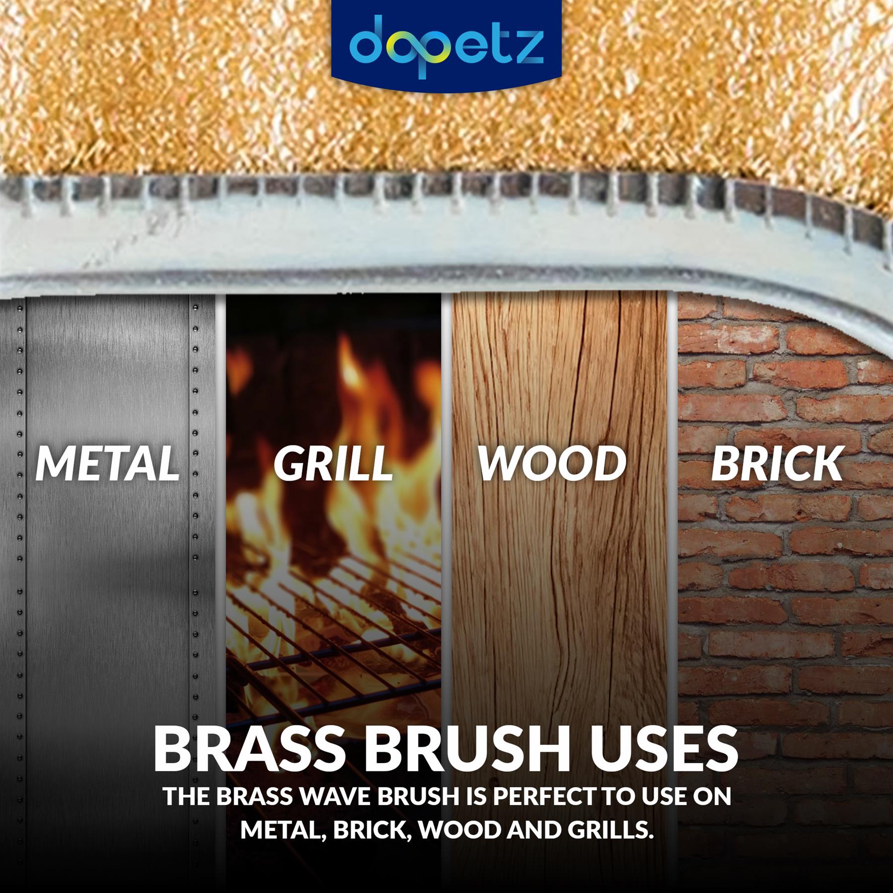 Brass Coated Hand Wire Brush With Plastic Handle . Heavy Duty DIY Tool Paint Rust Remover 35mm by Daptez