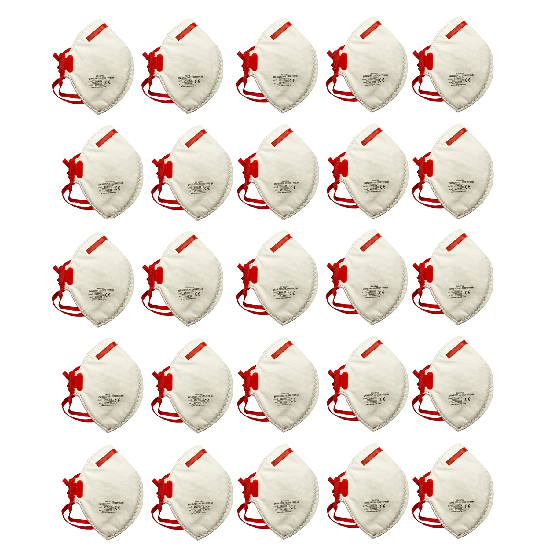 (Pack of 25) FFP3 Valved Face Mask Respirators | Sanding, Paint, Dust Safety Foldflat by Dapetz