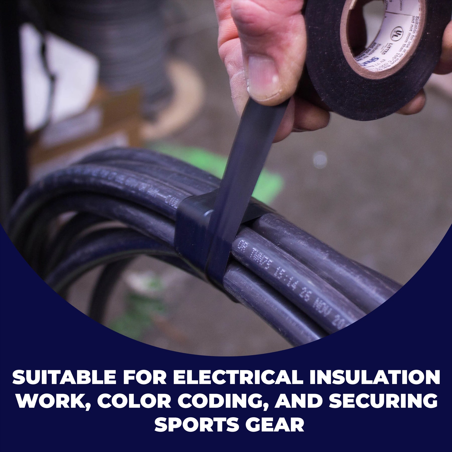 10PCS Electrical PVC Insulating Tape 19mm x 33m Flame Retardent Black By Dapetz