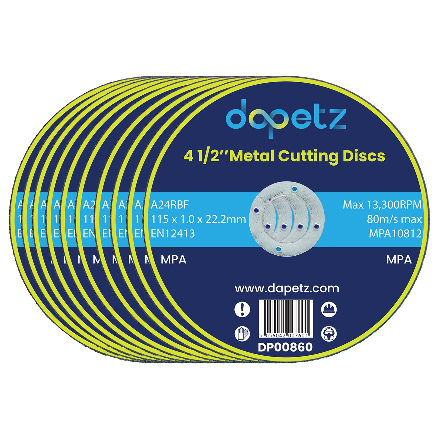 (Pack of 10) Ultra-Thin Metal Cutting Discs 1mm 4 1/2" 115mm | Angle Grinder Steel S/S by Dapetz
