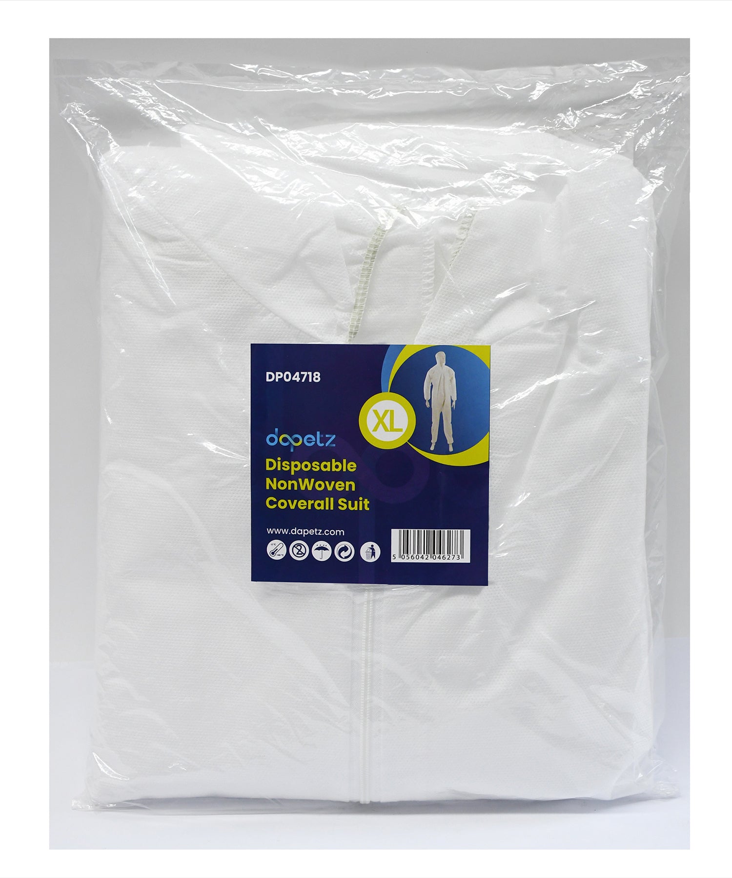 Disposable Coveralls White Hood Paper Suit Painters Protective Overalls XL By Dapetz