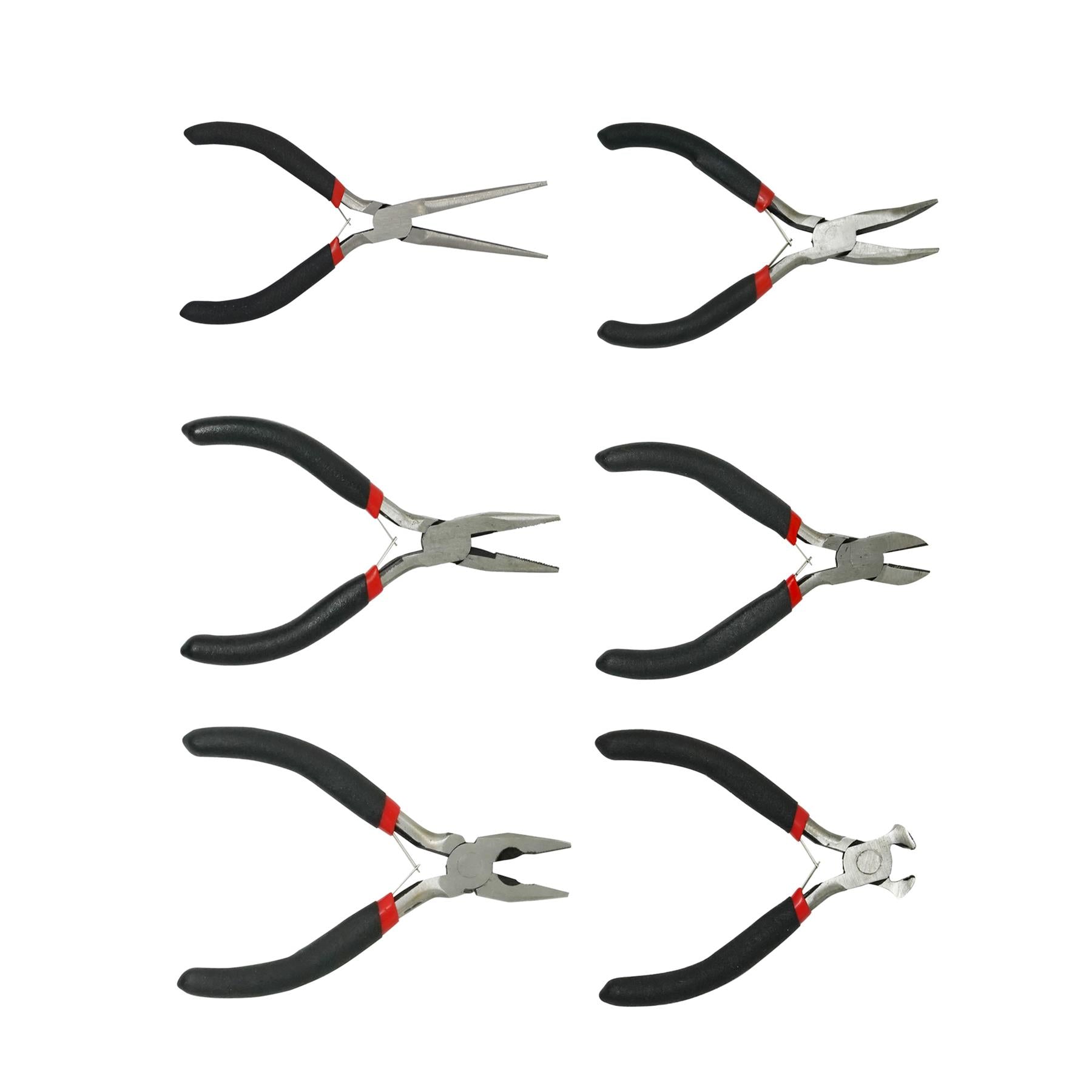 6PCS Mini Pliers Set Combination Long Nose Bent Nose Side End Cutting Tools By Dapetz