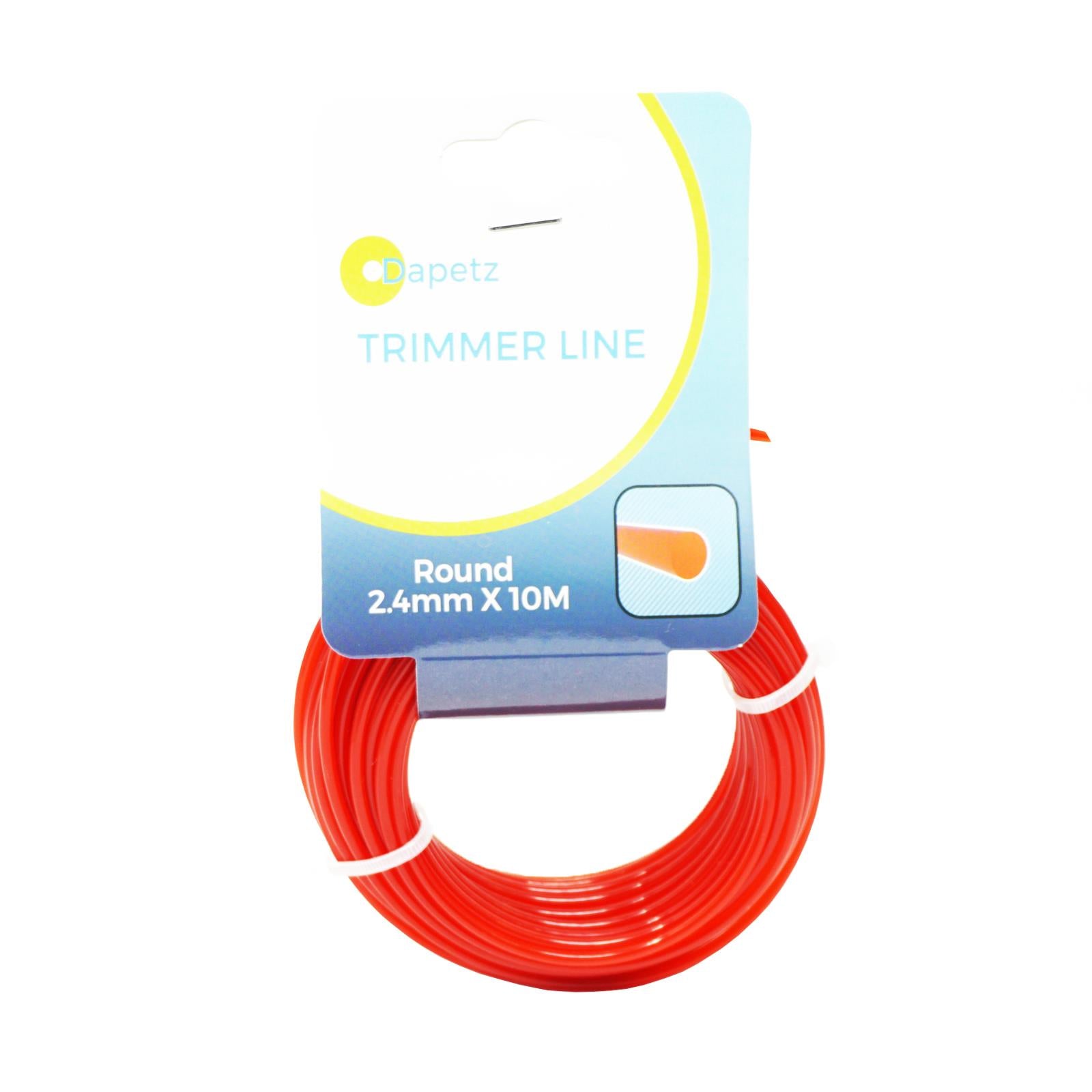 Round Strimmer Cord Line Wire String Nylon Petrol Trimmer 10m x 2.4mm by Dapetz