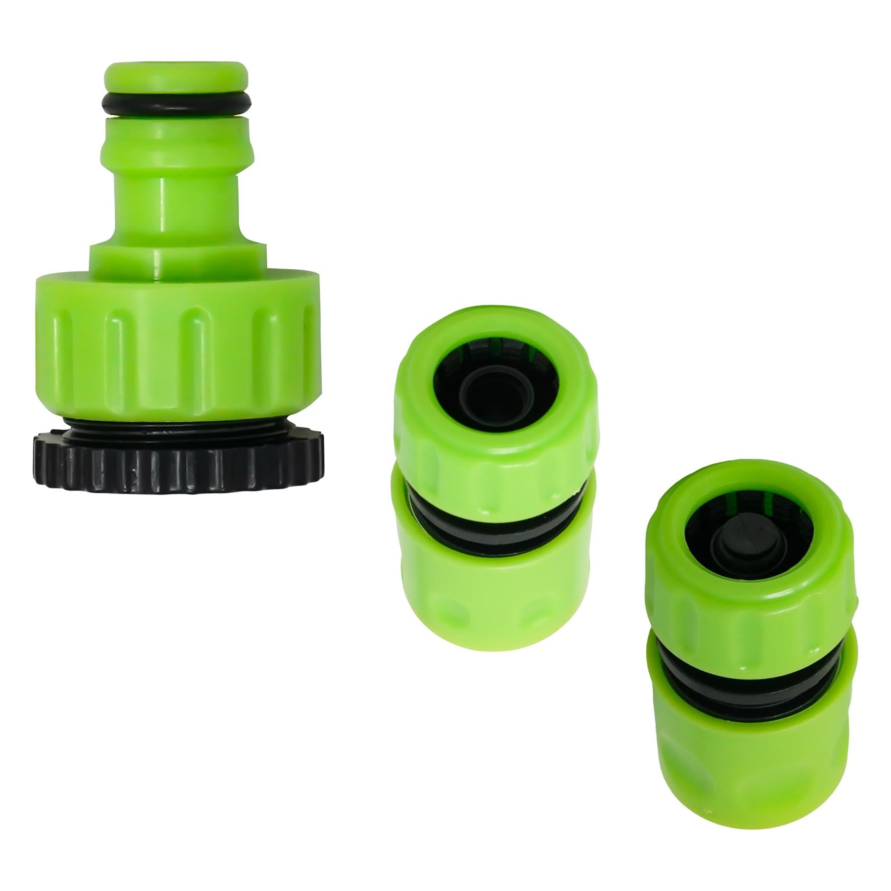 3X Garden Hose Pipe Fitting Set Tap Adaptor Waterstop Connector 1/2" 3/4" Female By Dapetz