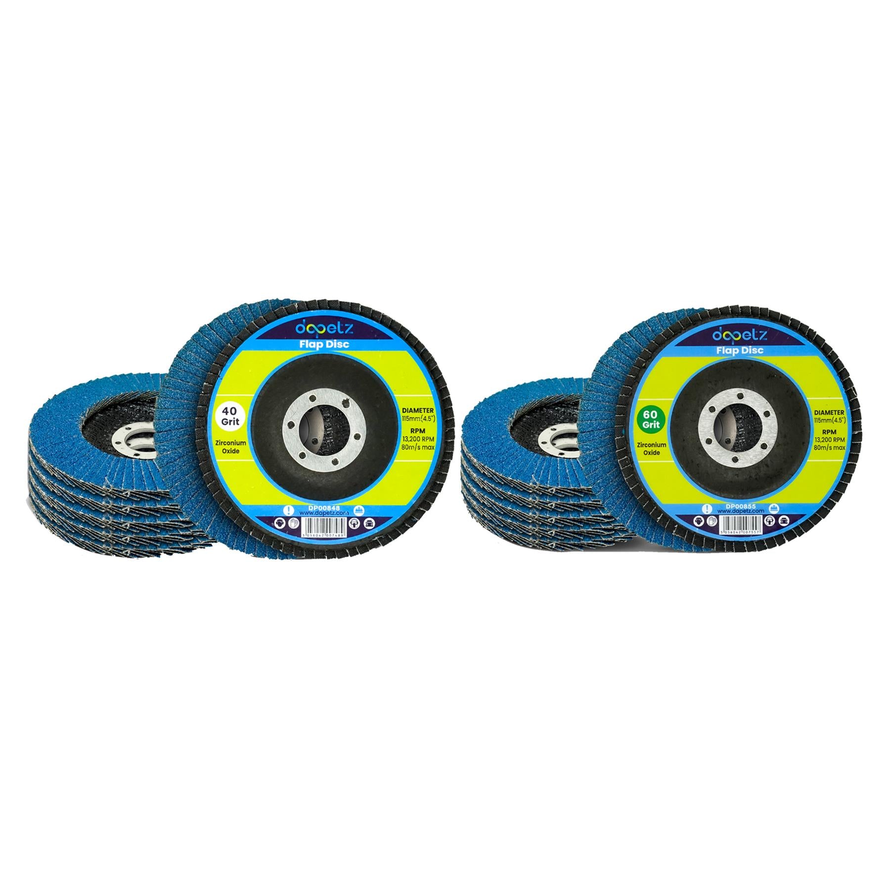 10pcs Flap Grinding Sanding Discs 115mm 4.5" 40/60 Grit Angle Wheel by Dapetz