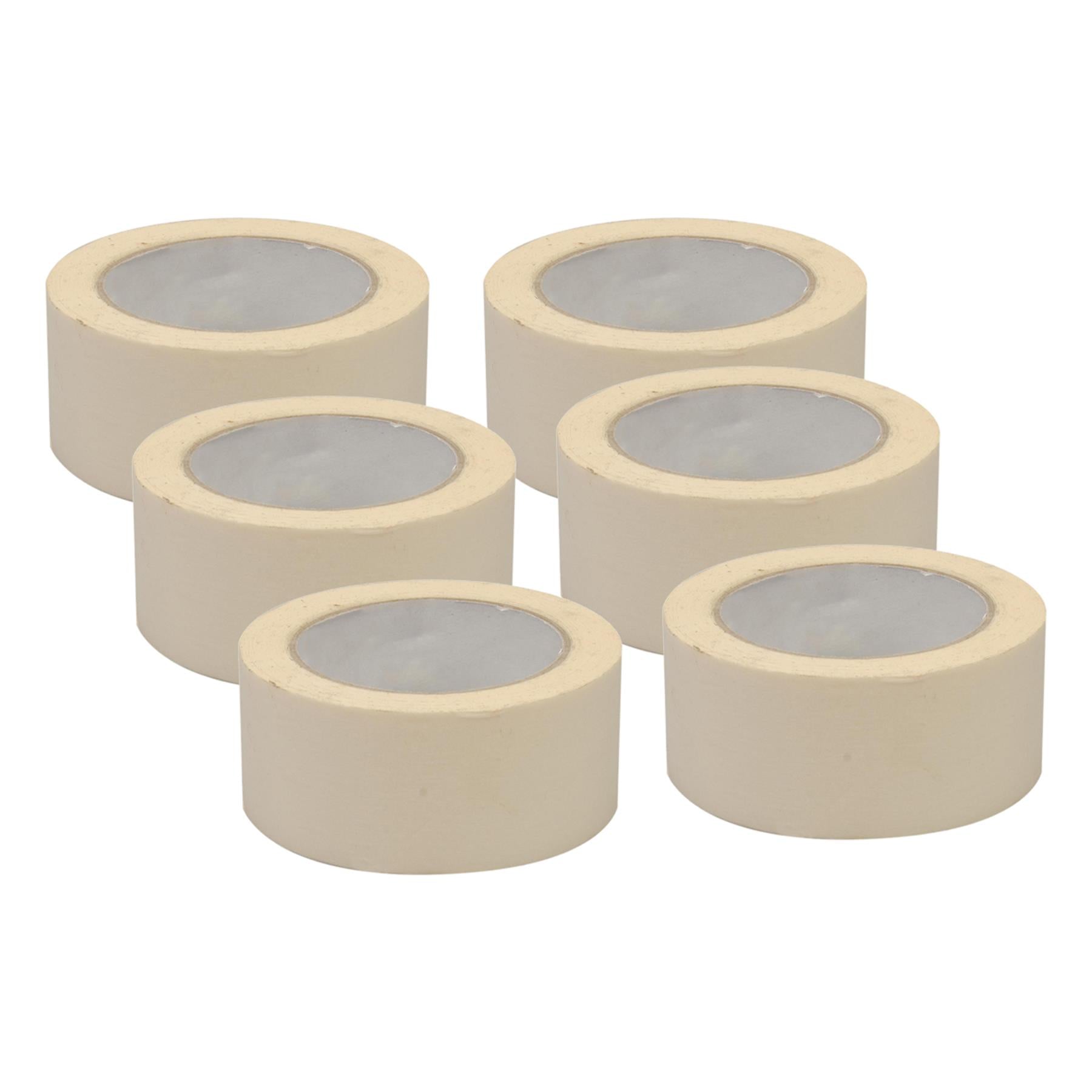 6 Rolls Normal Masking Tape Indoor Outdoor DIY Painting Decorating 50m x 50mm By Dapetz