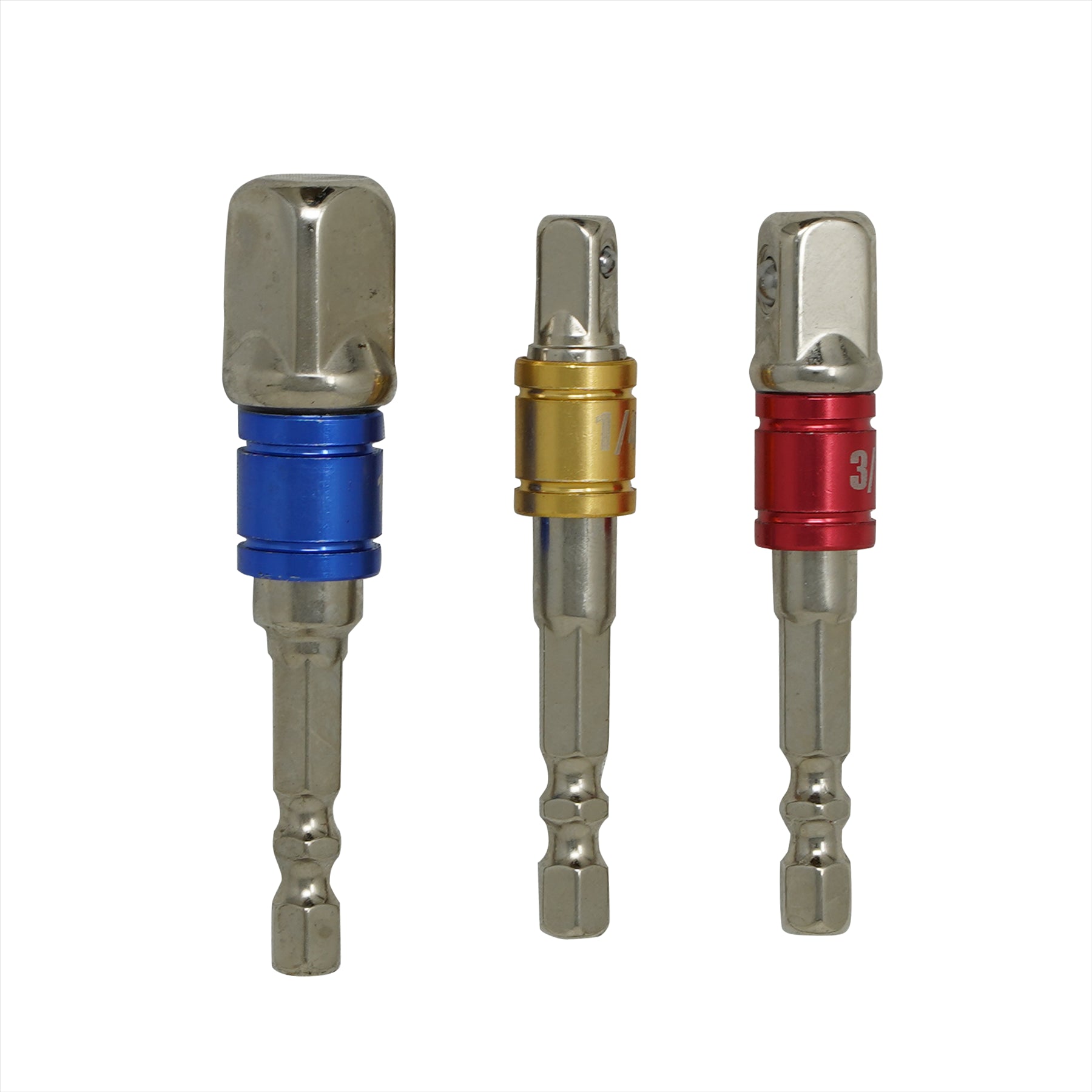 Screwdriver Impact Drill Socket Adapter Hex To 1/4" 3/8" 1/2" Inch Bit Ratchet T 3PCS By Dapetz