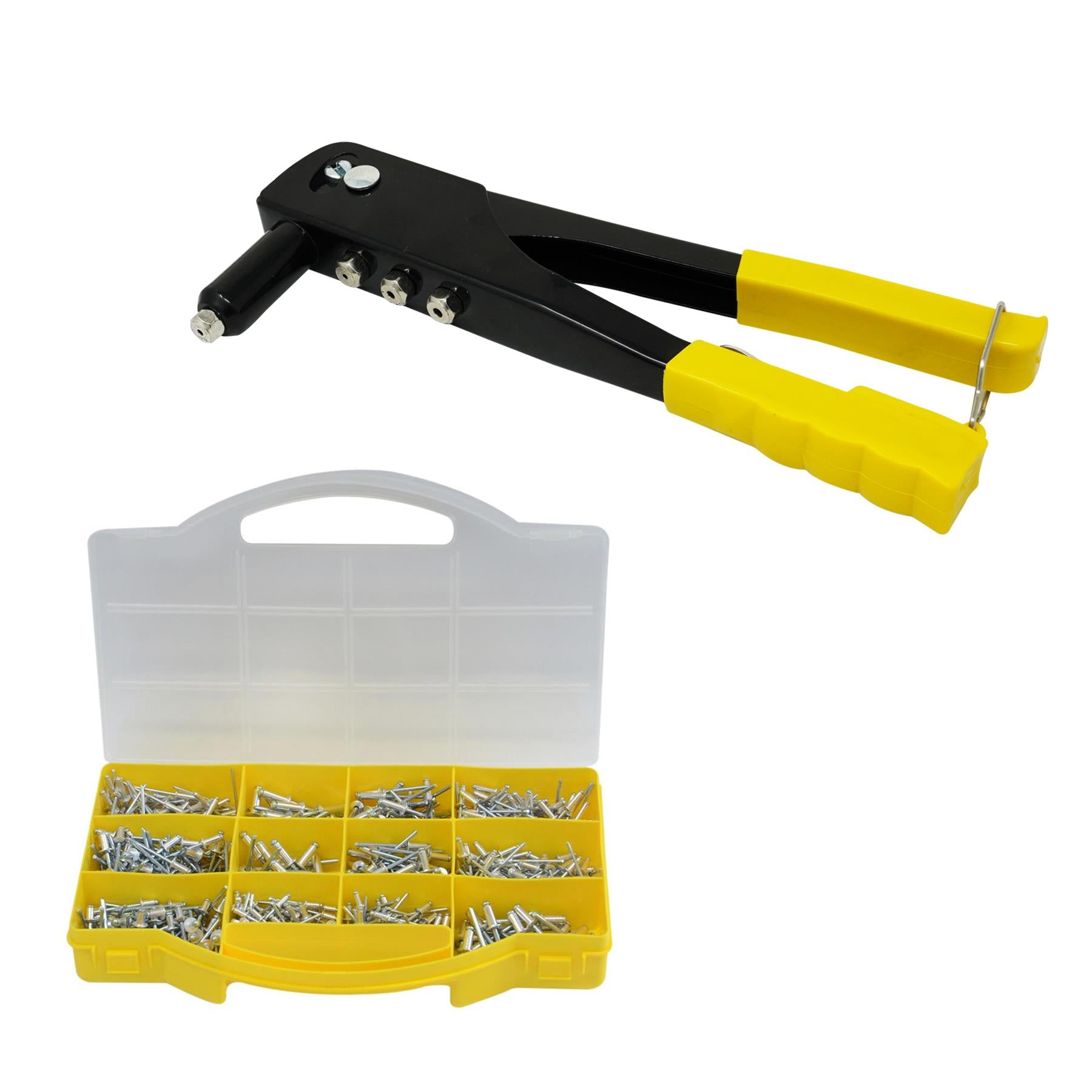 Hand Riveter Gun Set With 650 Aluminium/Steel Blind Pop Rivets 2.4 3.2 4.0 4.8mm by Dapetz