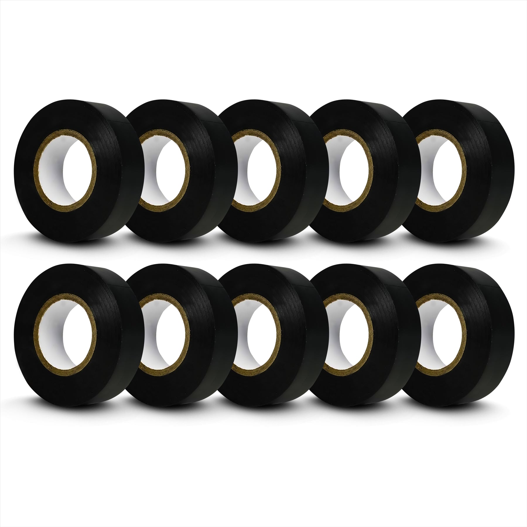 10PCS Electrical PVC Insulating Tape 19mm x 33m Flame Retardent Black By Dapetz