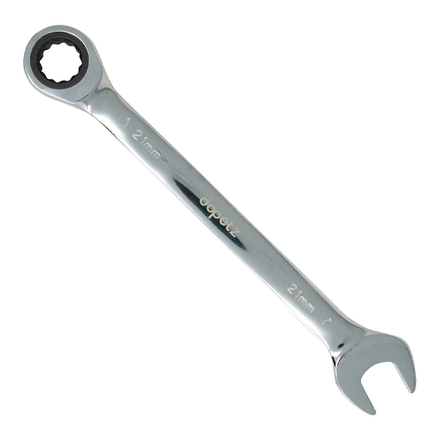 Fixed Head Ratchet Metric Spanner Open End Ring Combination 21mm
