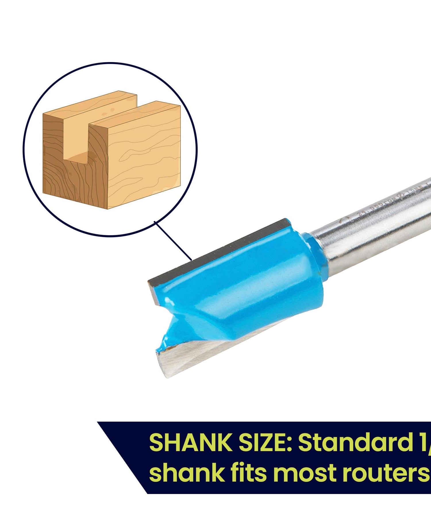 Straight 2 Flute Router Bit Cutter 1/4" Shank Carbide TCT Groove Metric 15x20mm