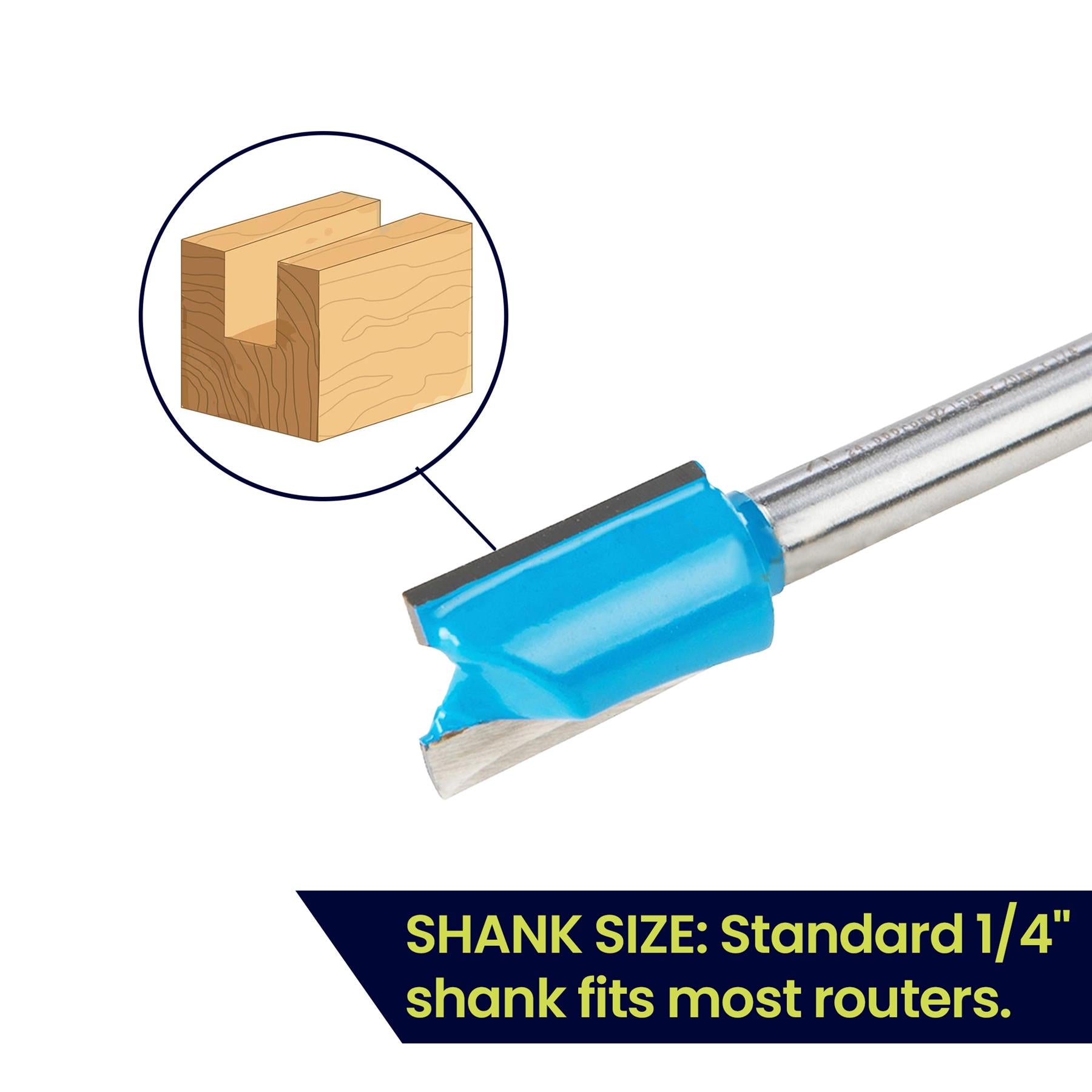 Straight 2 Flute Router Bit Cutter 1/4" Shank Carbide TCT Groove Metric 15x20mm