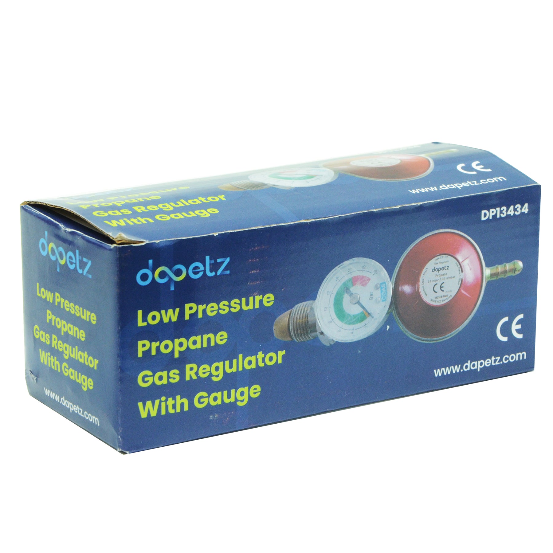 Propane Gas Regulator 37mbar With Pressure Gauge 16 bar Screw In Male Pol 5/8"