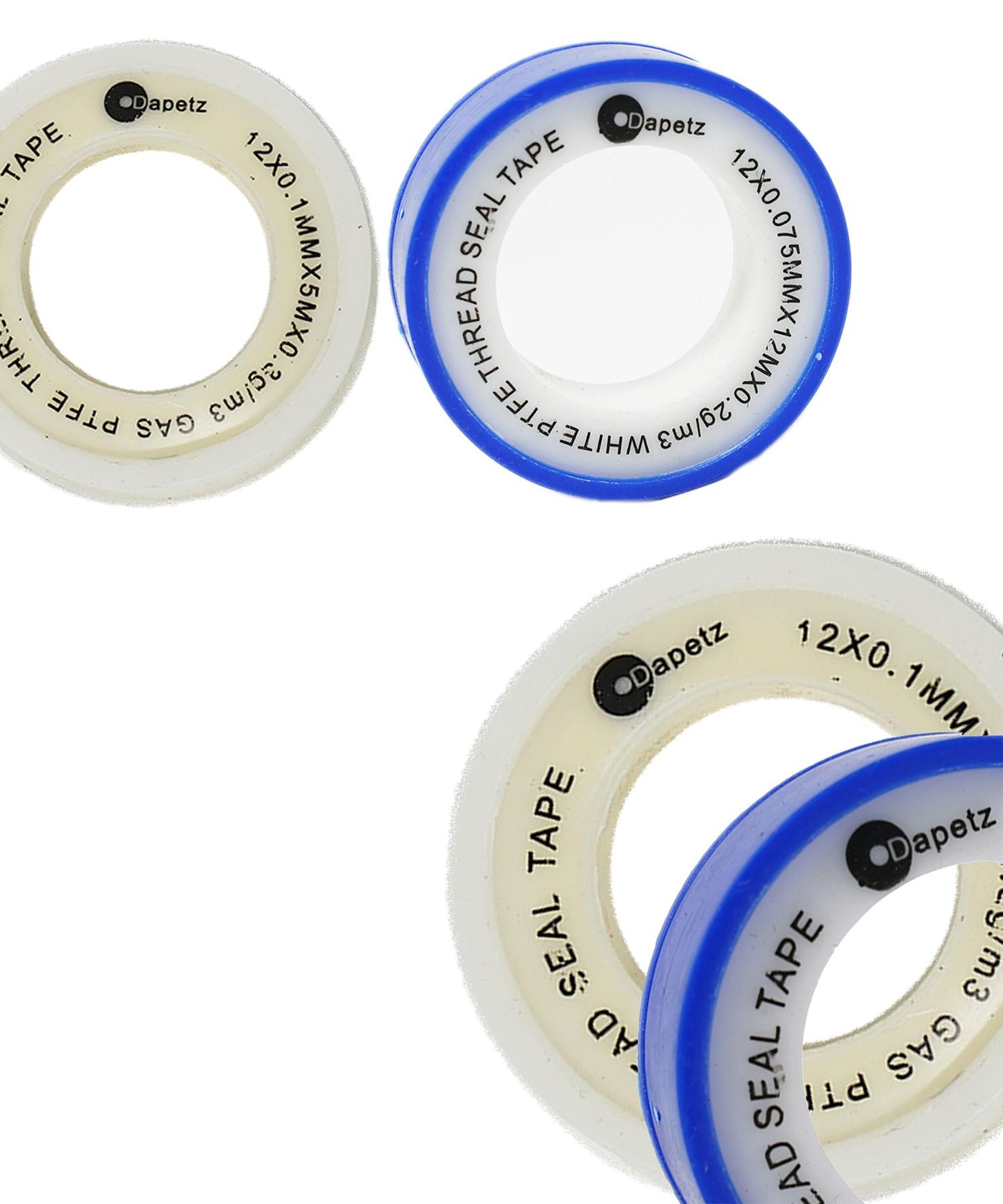 PTFE Tape Gas and Water for Thread Seal White Teflon 12mm x 12m 2 Pc By Dapetz