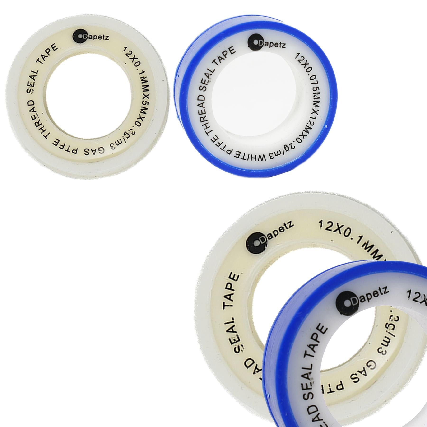 PTFE Tape Gas and Water for Thread Seal White Teflon 12mm x 12m 2 Pc By Dapetz