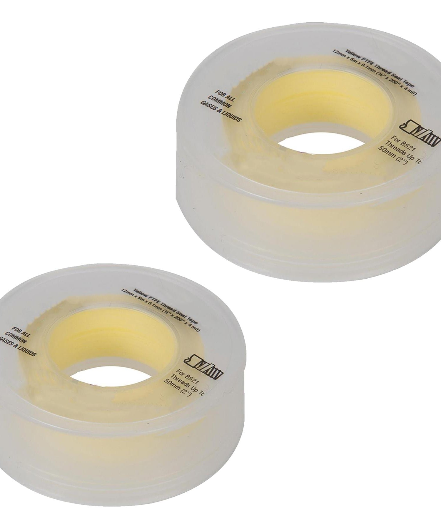 PTFE Gas Thread Seal Tape 12mm x 5m Yellow for LPG, Natural Gas Pck of 2 By Dapetz