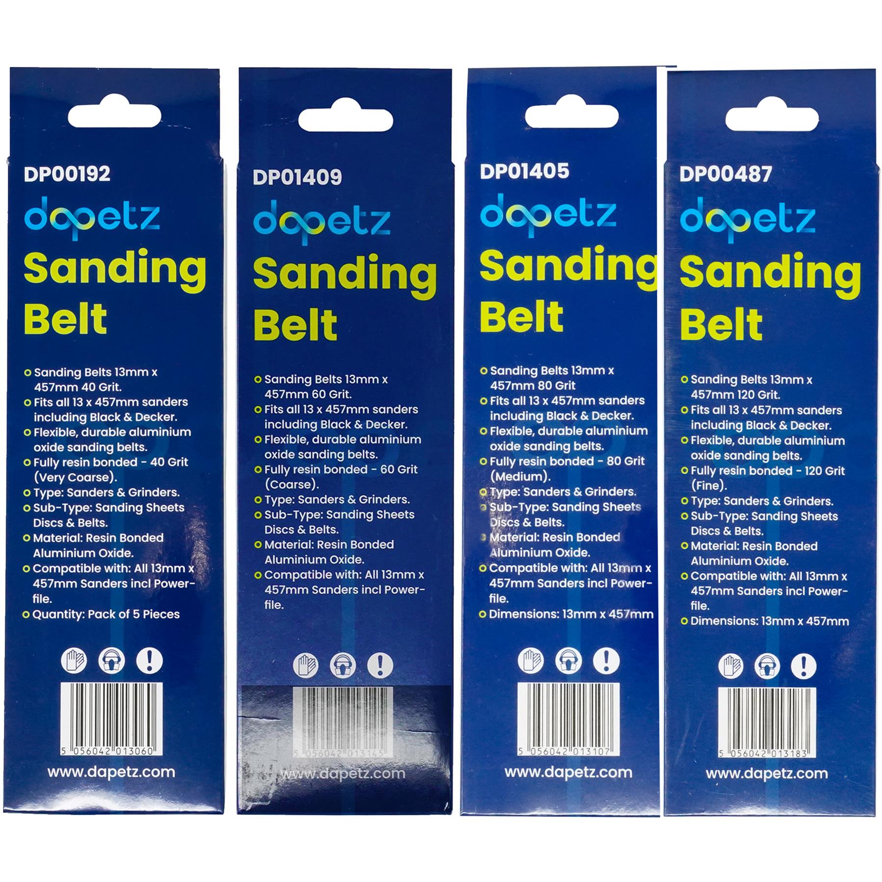 15 Powerfile Sanding Sander Belts 13mm x 457mm 80 Grit Coarse Finger Sander