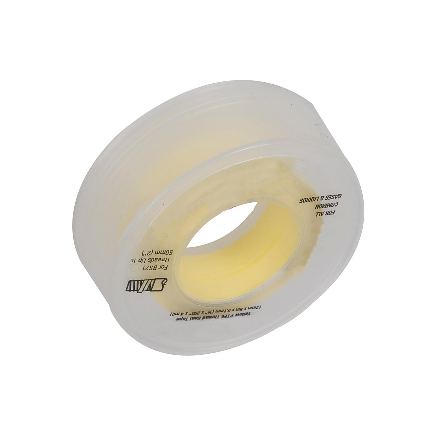 PTFE Gas Thread Seal Tape 12mm x 5m Yellow for LPG, Natural Gas Pck of 5 By Dapetz