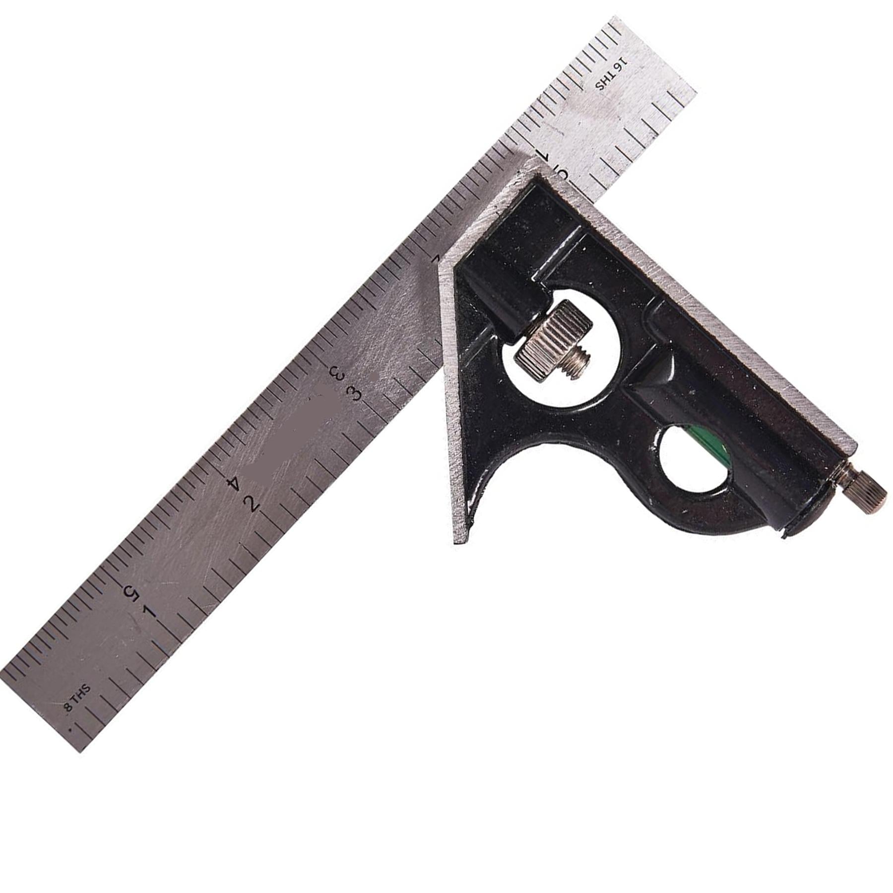 Combination Square Stainless Steel Spirit 6" Level Measuring Tool Tempered By Dapetz