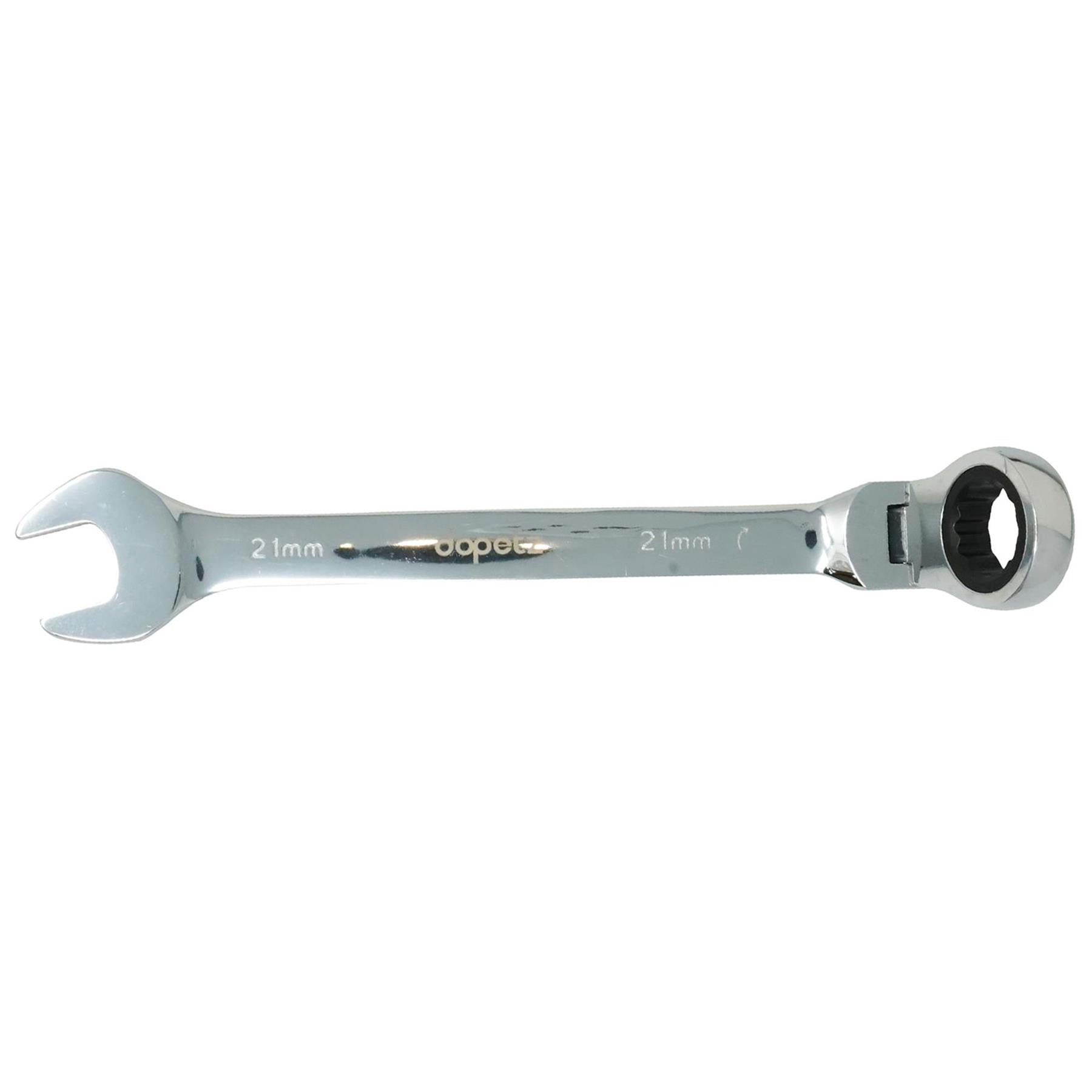 Flexible Head Ratchet Metric Spanner Open End & Ring Guaranteed 21mm By Dapetz - Dapetz