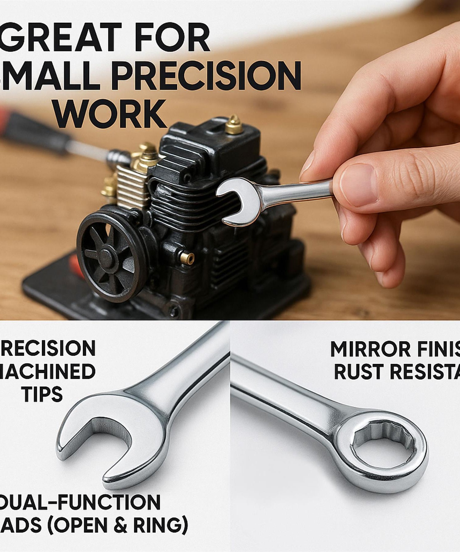 Mini Size Spanner Model Makers Small Wrench Set Combination 4-9mm With Warranty By Dapetz