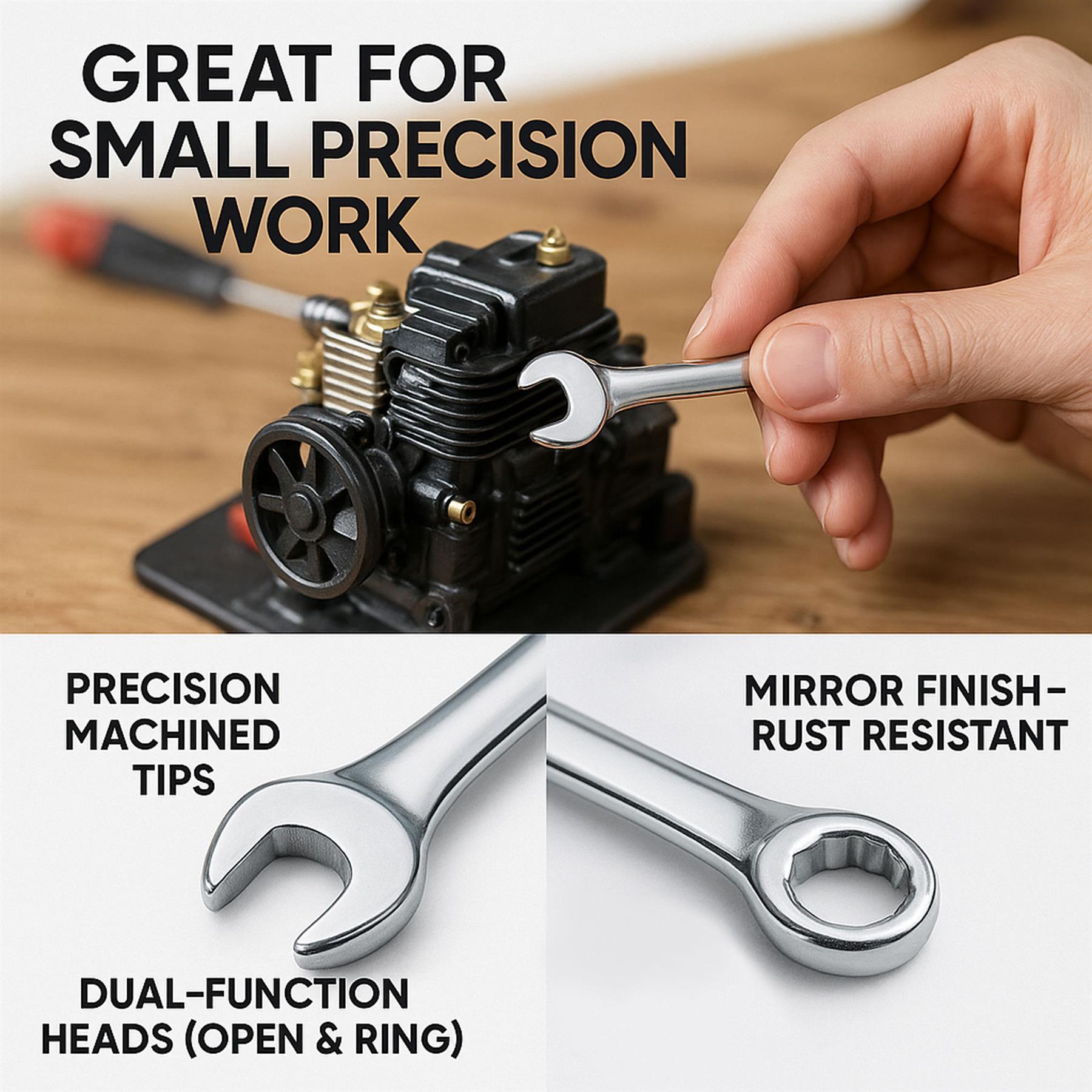Mini Size Spanner Model Makers Small Wrench Set Combination 4-9mm With Warranty By Dapetz