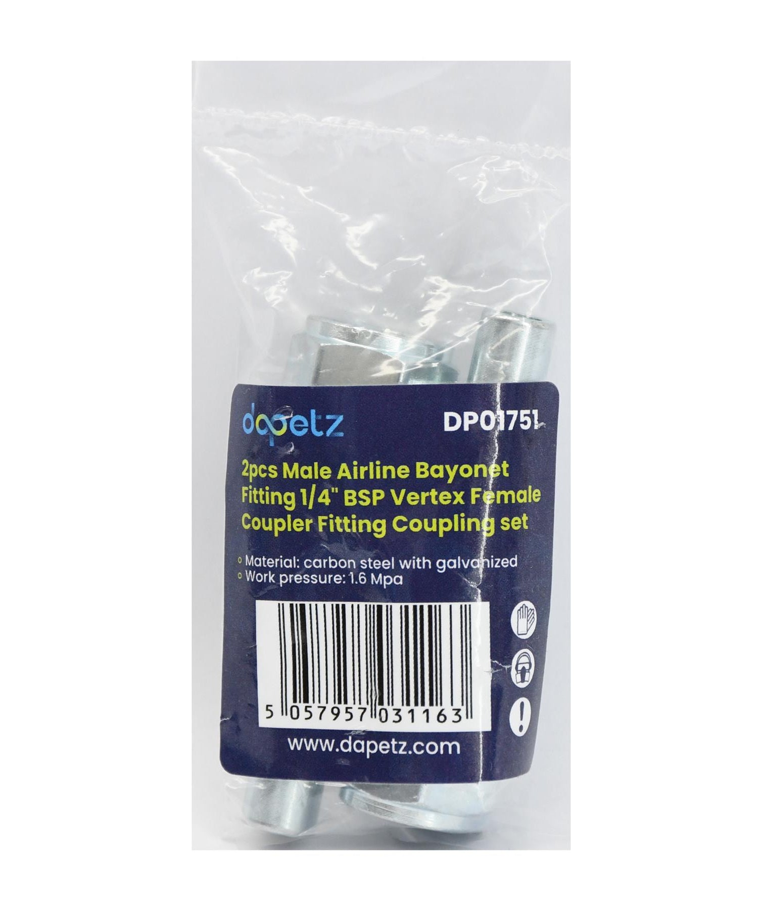 Air Line Hose Fitting Connector Female 1/4" Thread Bayonet For PCL Vertex 2Pcs