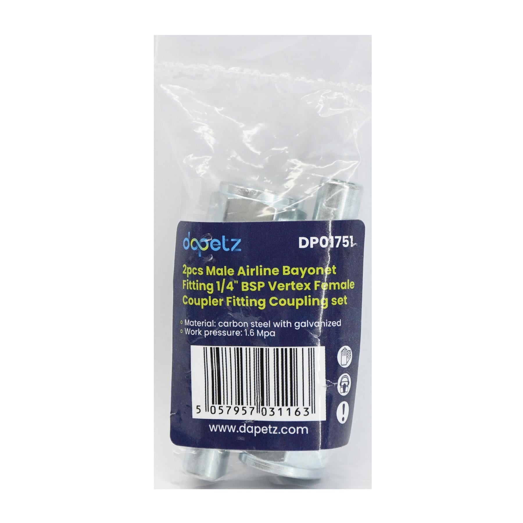 Air Line Hose Fitting Connector Female 1/4" Thread Bayonet For PCL Vertex 2Pcs